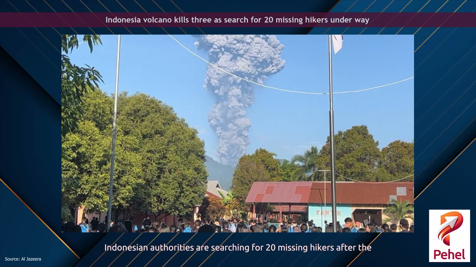 Indonesia volcano kills three as search for 20 missing hikers under way