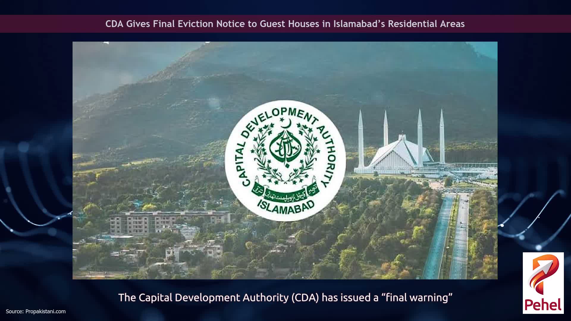 CDA Gives Final Eviction Notice to Guest Houses in Islamabad’s Residential Areas