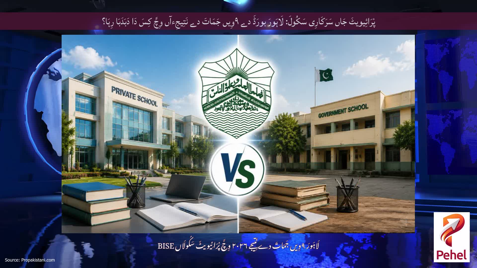 پْرَائِیویٹَ جَاں سَرَکَارِی سَکُولَ: لَاہَورَ بورَڈَ دے ۹وِیں جَمَاتَ دے نَتِیجِءآں وِچَّ کِسَ دَا دَبَدَبَا رِہَا؟