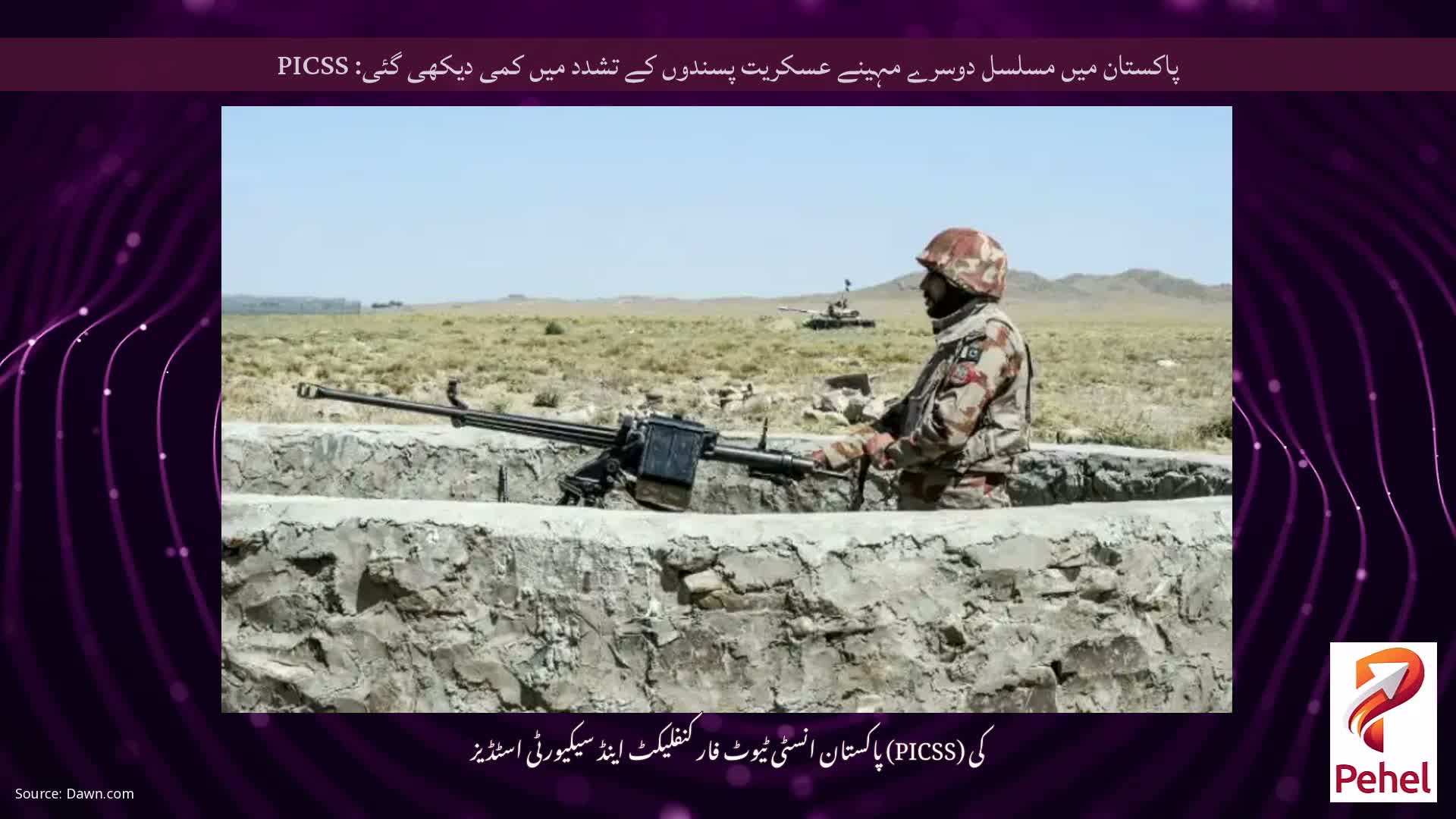 پاکستان میں مسلسل دوسرے مہینے عسکریت پسندوں کے تشدد میں کمی دیکھی گئی: PICSS