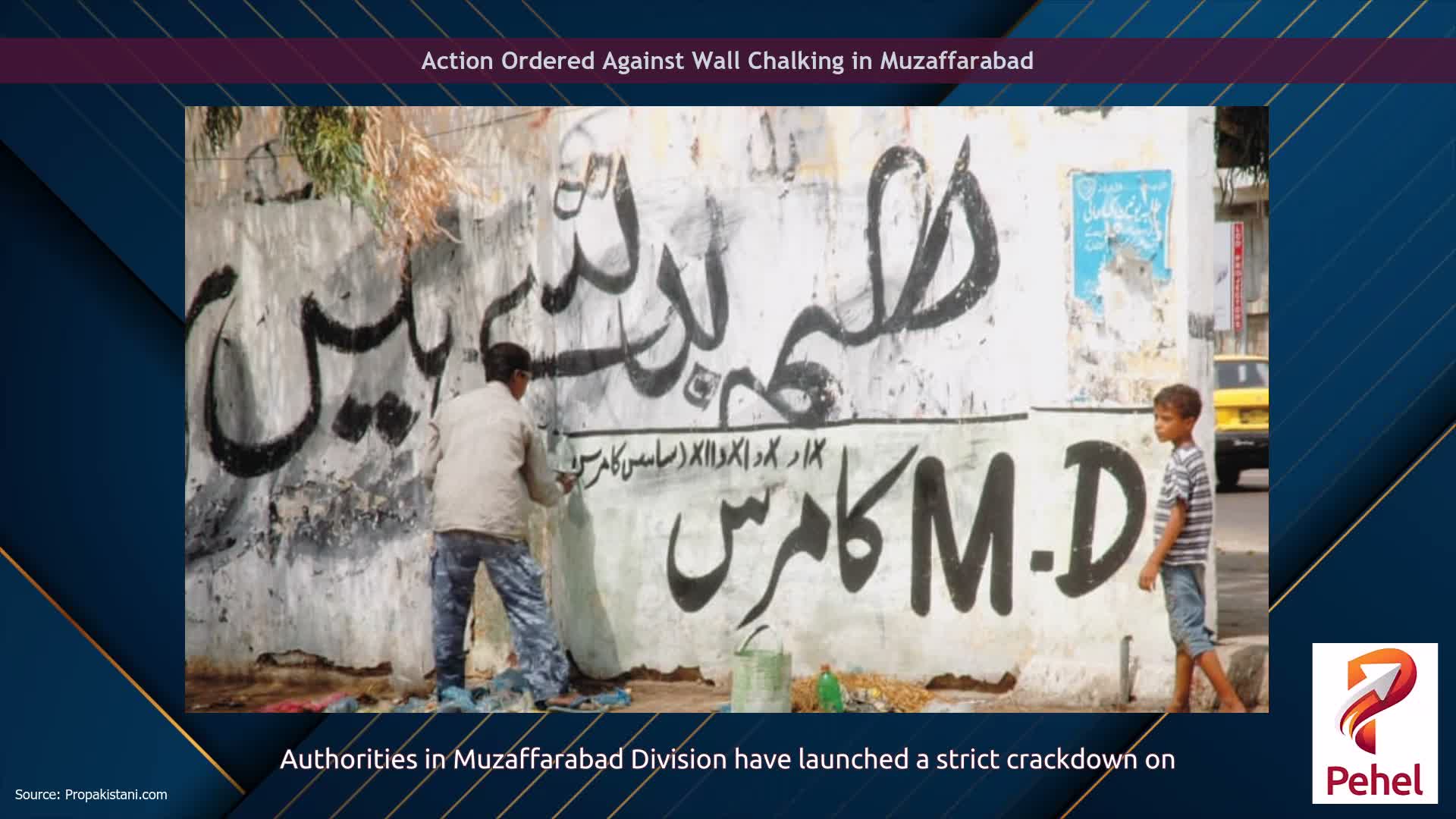 Action Ordered Against Wall Chalking in Muzaffarabad