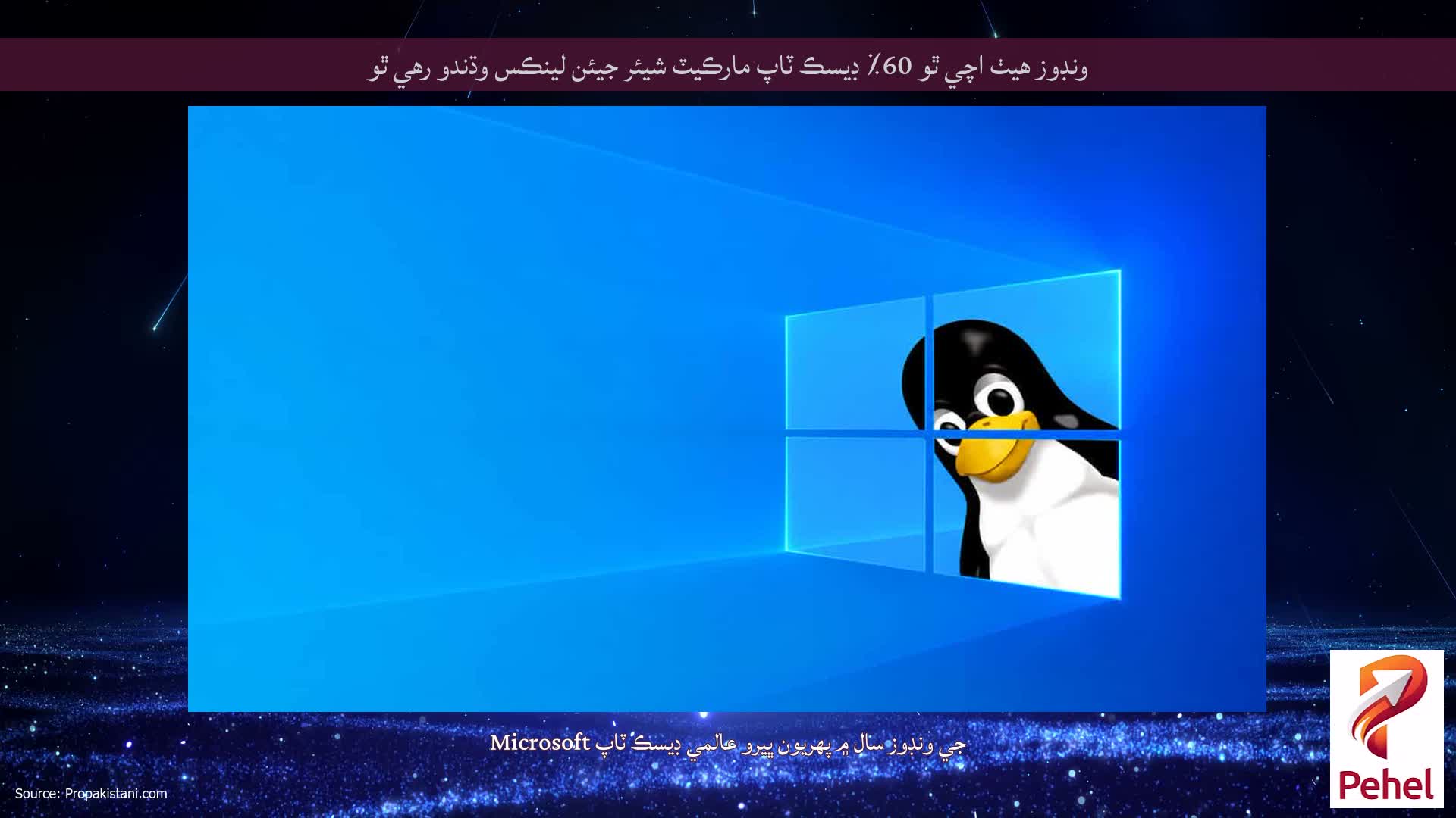 ونڊوز هيٺ اچي ٿو 60٪ ڊيسڪ ٽاپ مارڪيٽ شيئر جيئن لينڪس وڌندو رهي ٿو
