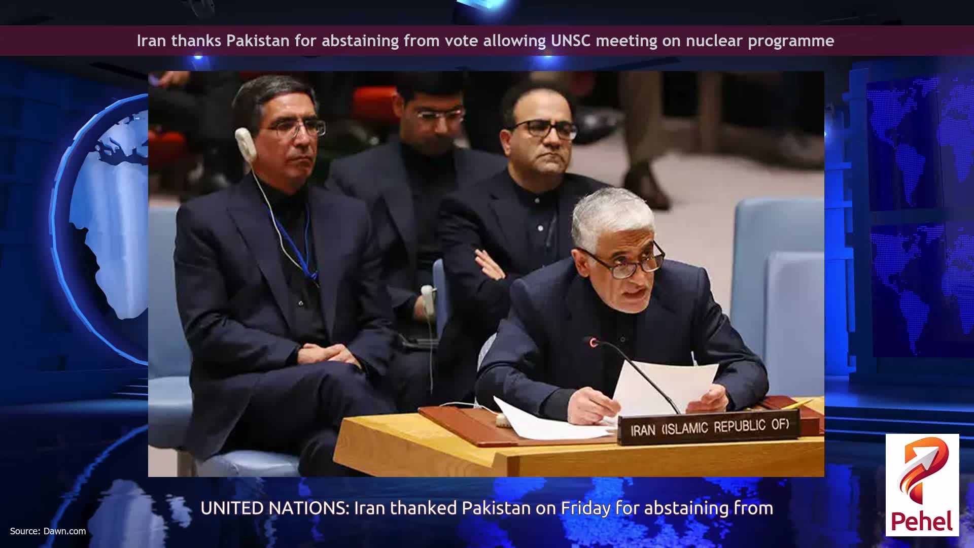 Iran thanks Pakistan for abstaining from vote allowing UNSC meeting on nuclear programme
