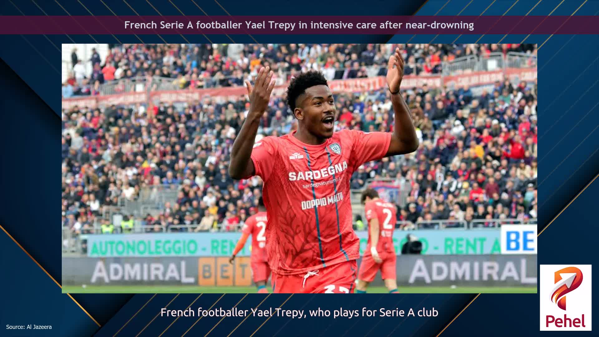 French Serie A footballer Yael Trepy in intensive care after near-drowning