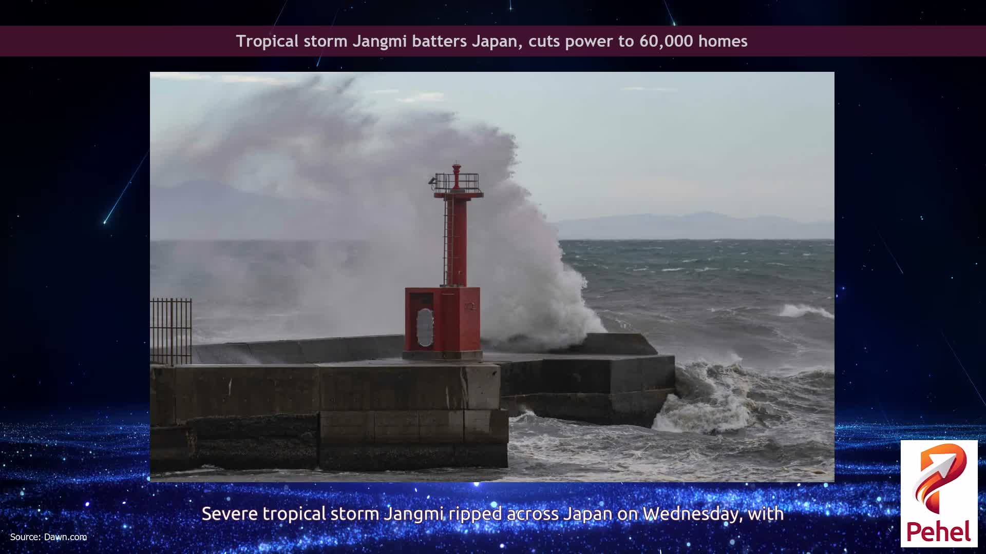Tropical storm Jangmi batters Japan, cuts power to 60,000 homes