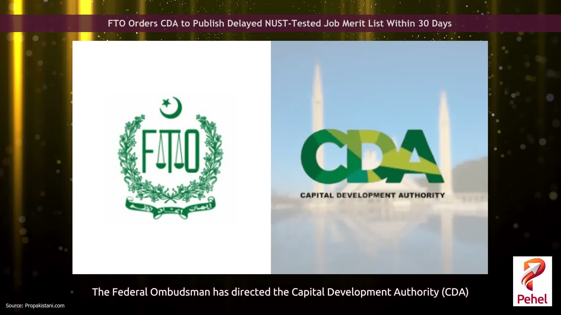 FTO Orders CDA to Publish Delayed NUST-Tested Job Merit List Within 30 Days