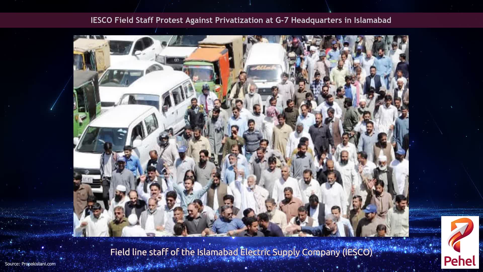 IESCO Field Staff Protest Against Privatization at G-7 Headquarters in Islamabad