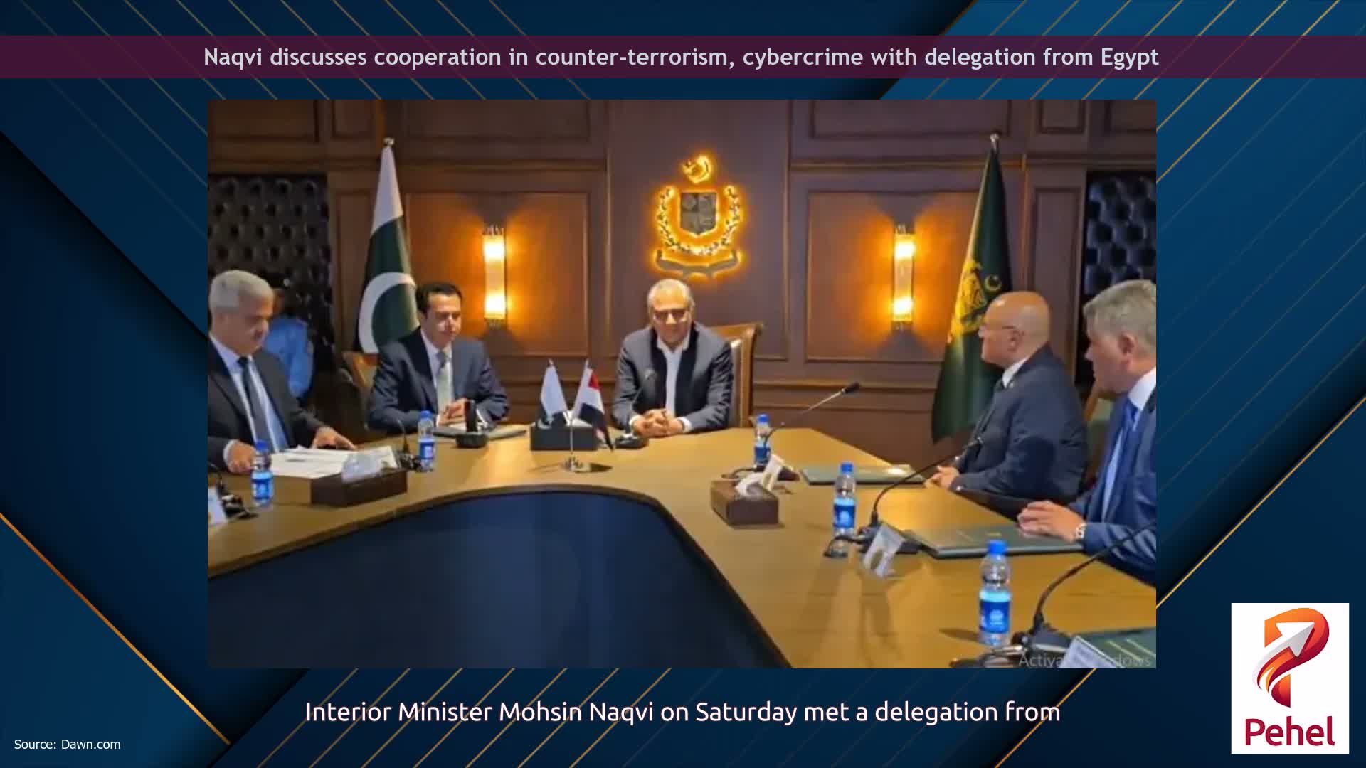Naqvi discusses cooperation in counter-terrorism, cybercrime with delegation from Egypt