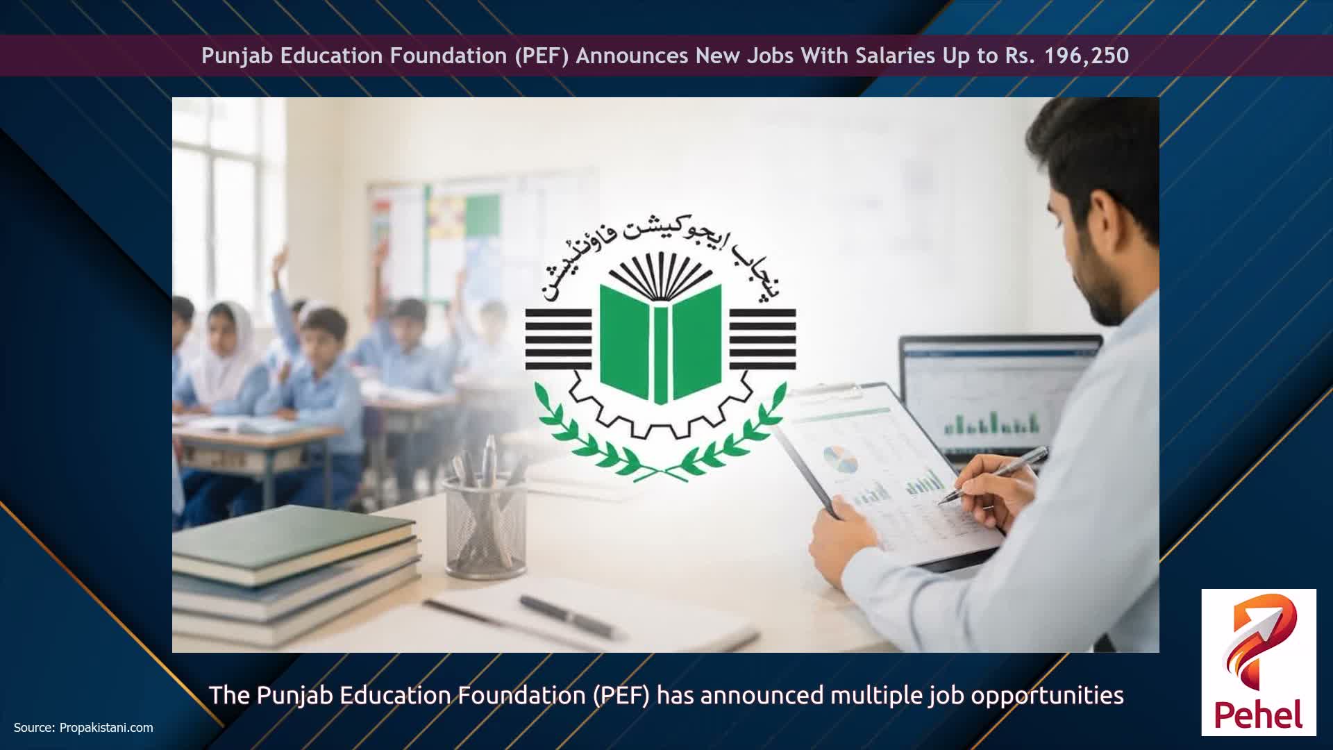 Punjab Education Foundation (PEF) Announces New Jobs With Salaries Up to Rs. 196,250