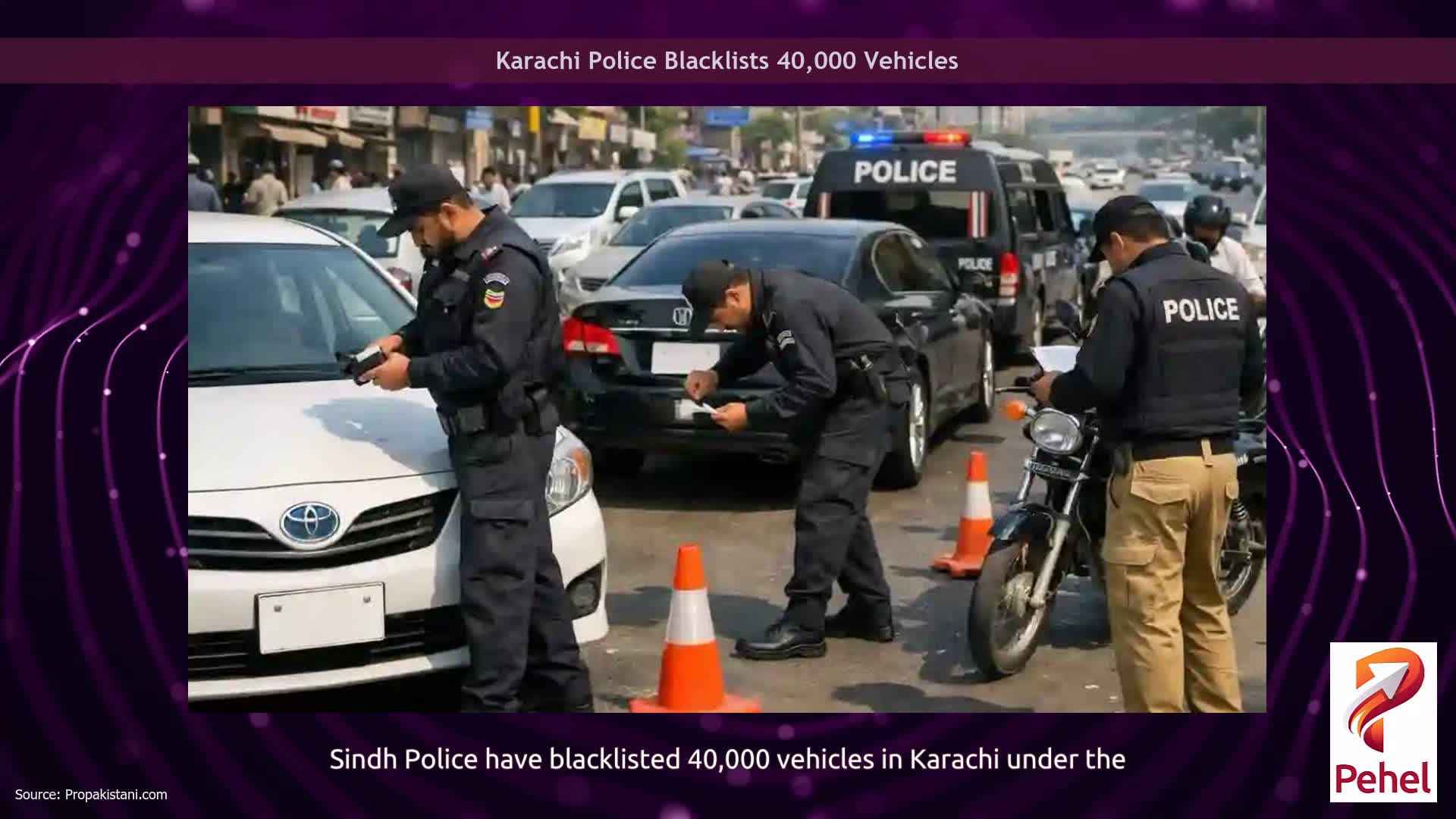 Karachi Police Blacklists 40,000 Vehicles