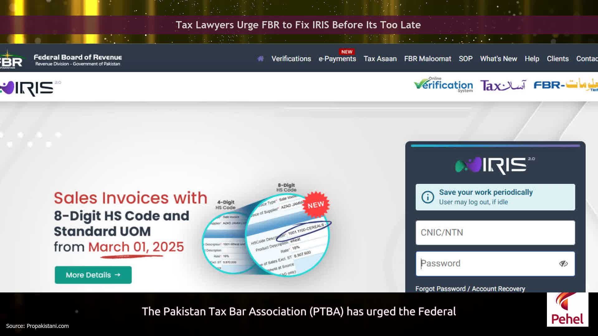 Tax Lawyers Urge FBR to Fix IRIS Before Its Too Late