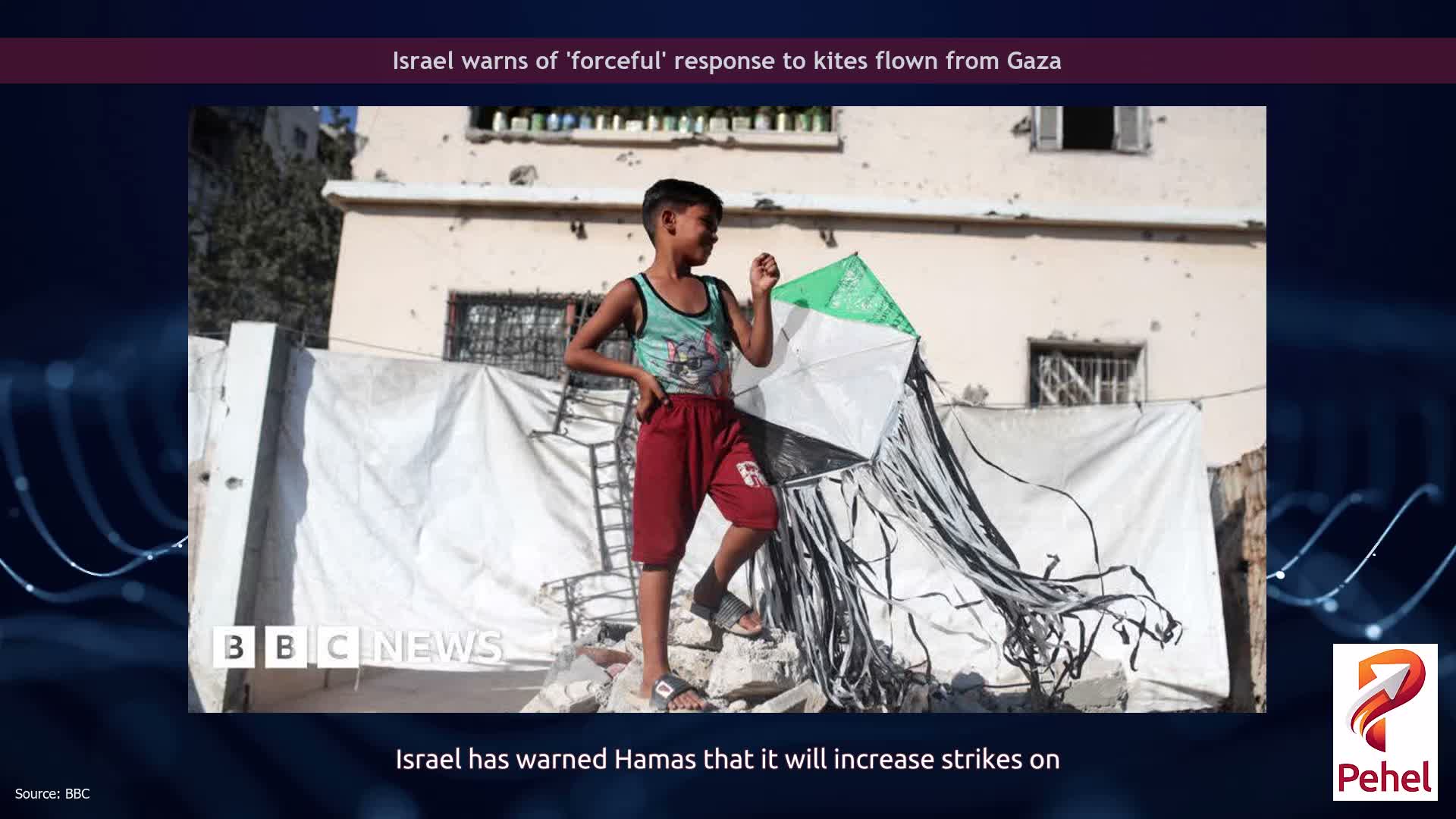 Israel warns of 'forceful' response to kites flown from Gaza