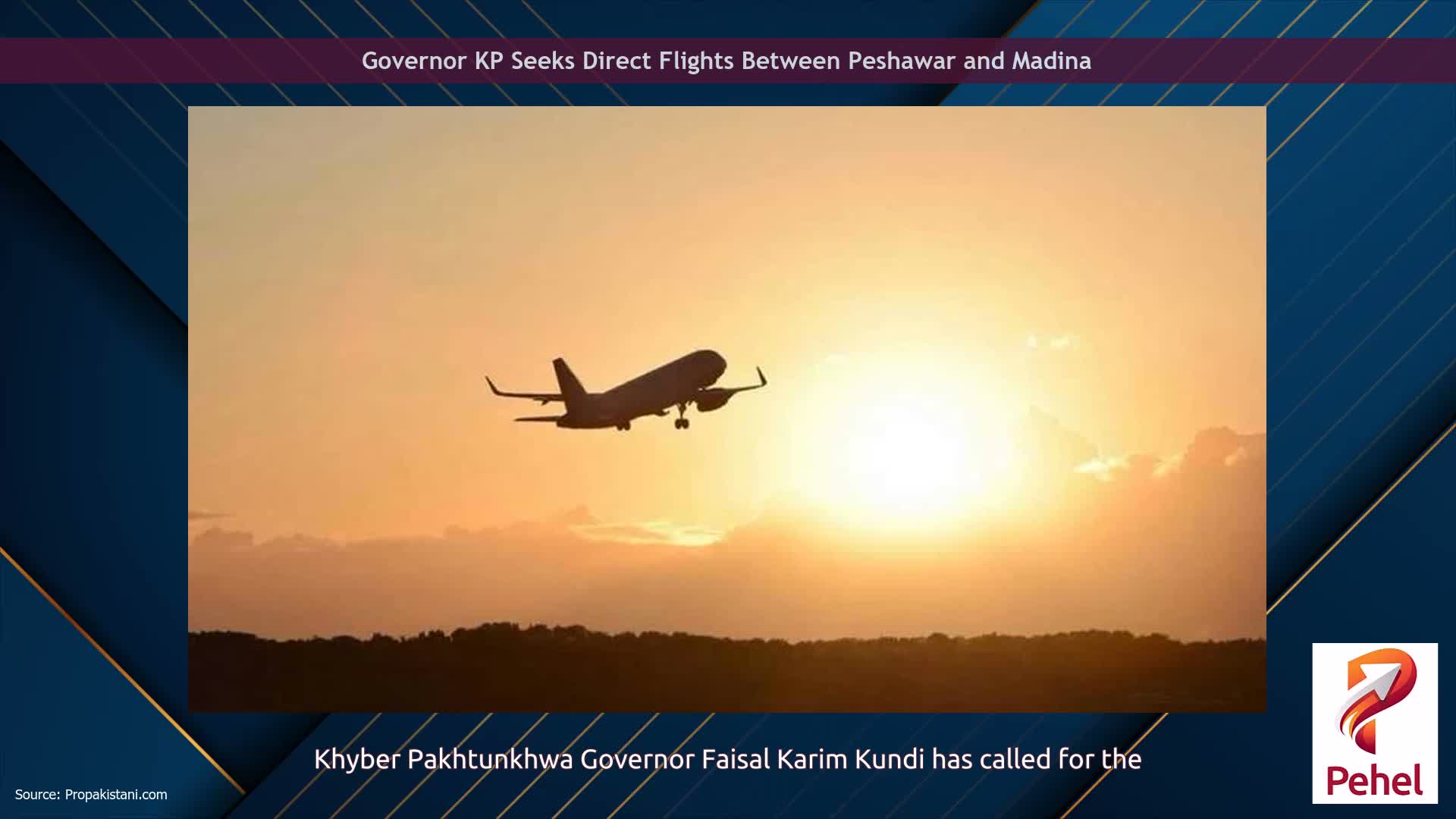 Governor KP Seeks Direct Flights Between Peshawar and Madina
