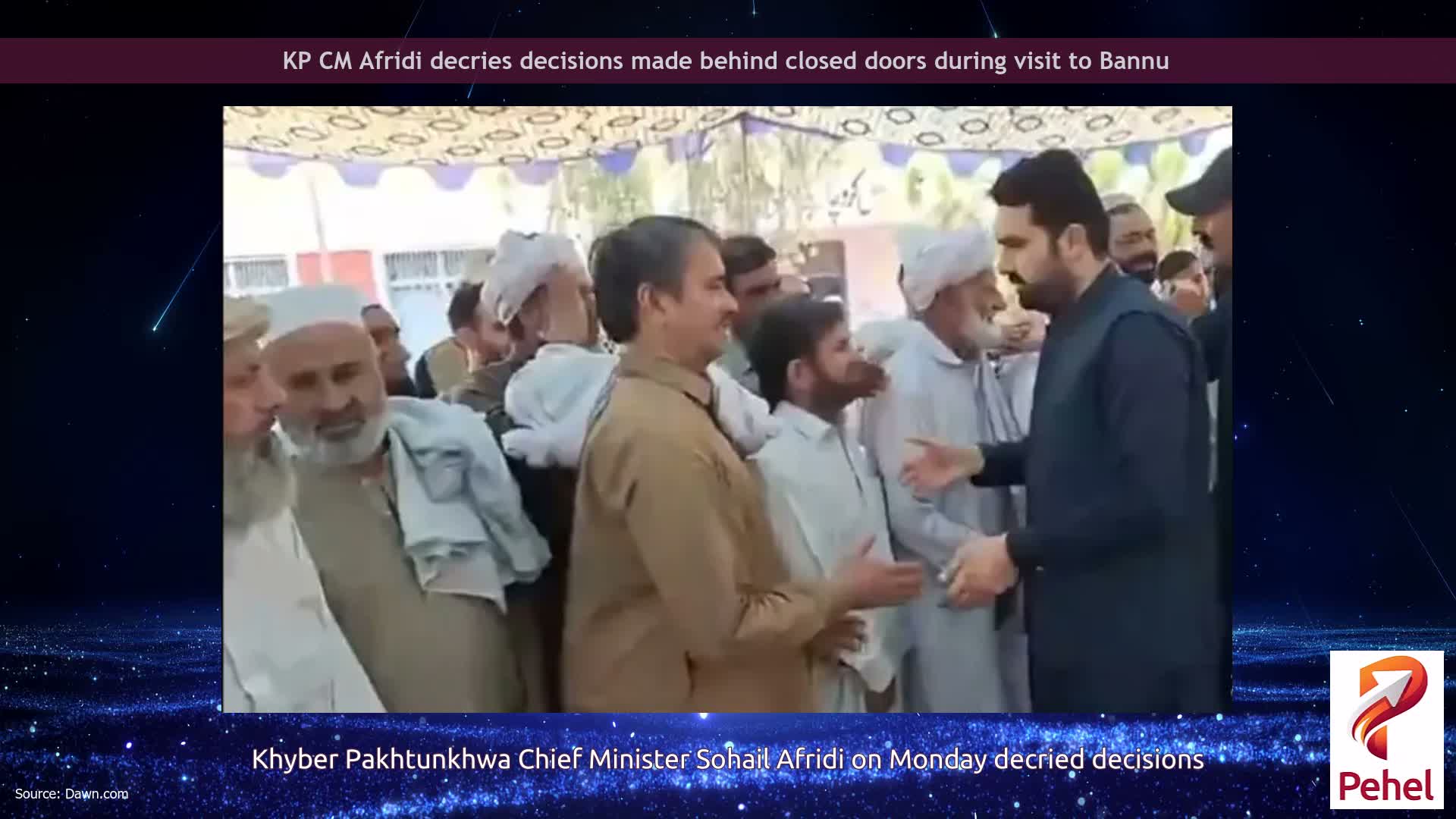 KP CM Afridi decries decisions made behind closed doors during visit to Bannu