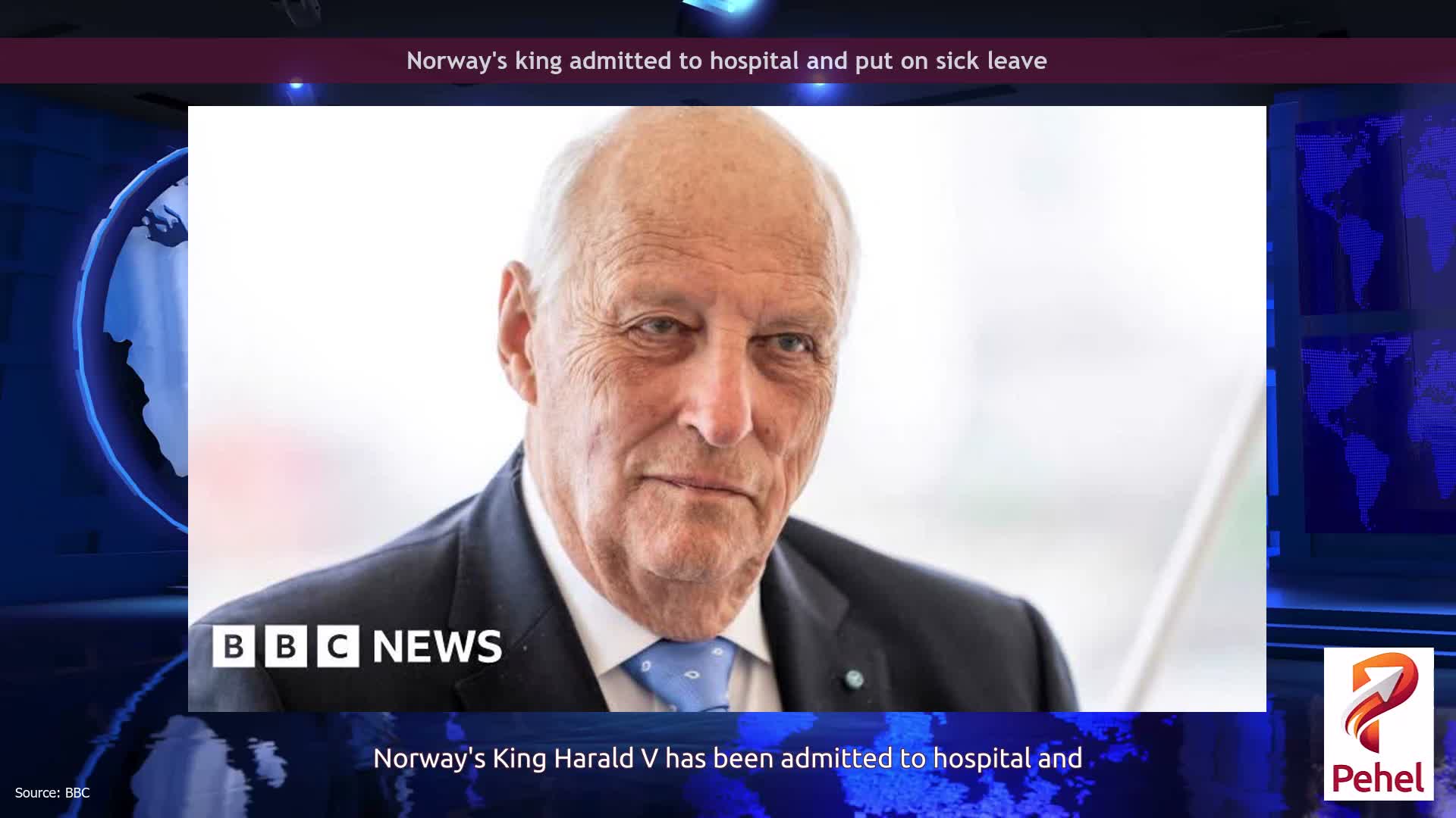 Norway's king admitted to hospital and put on sick leave