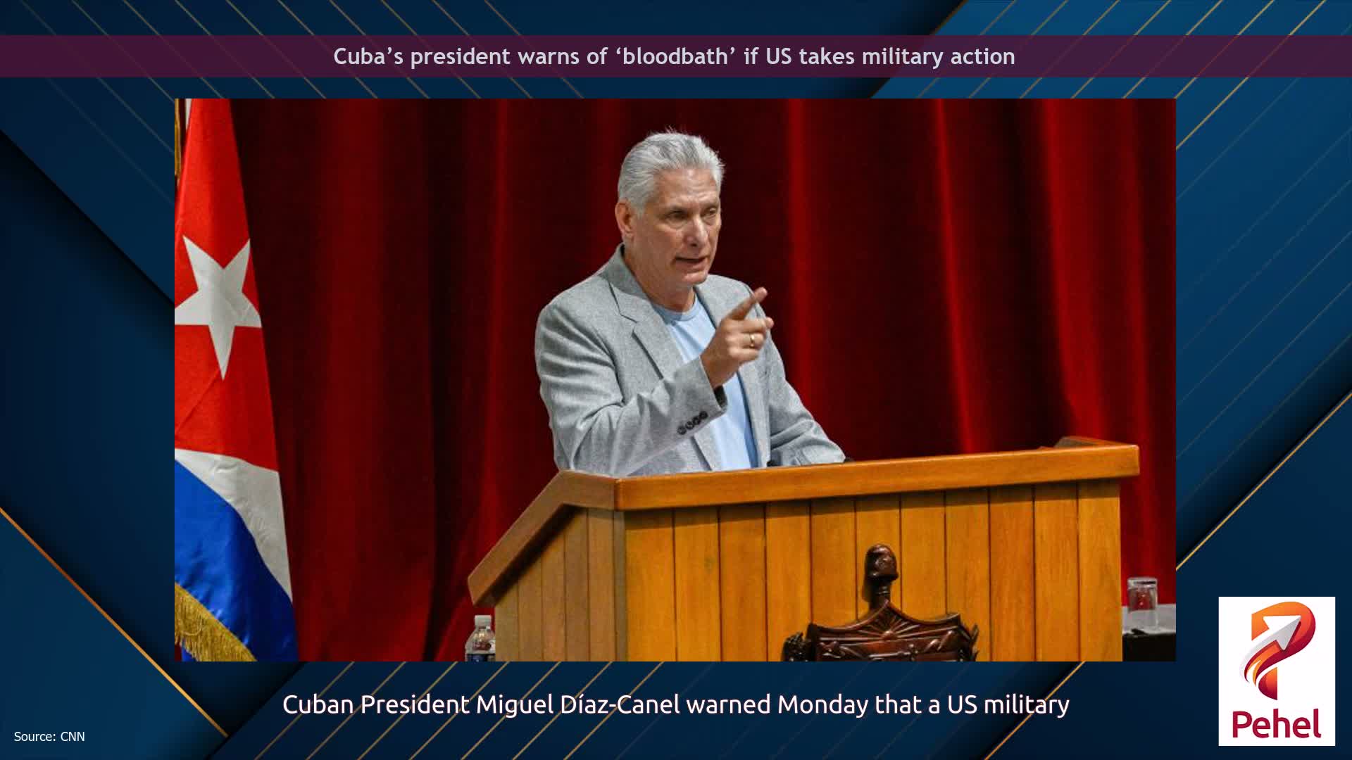 Cuba’s president warns of ‘bloodbath’ if US takes military action
