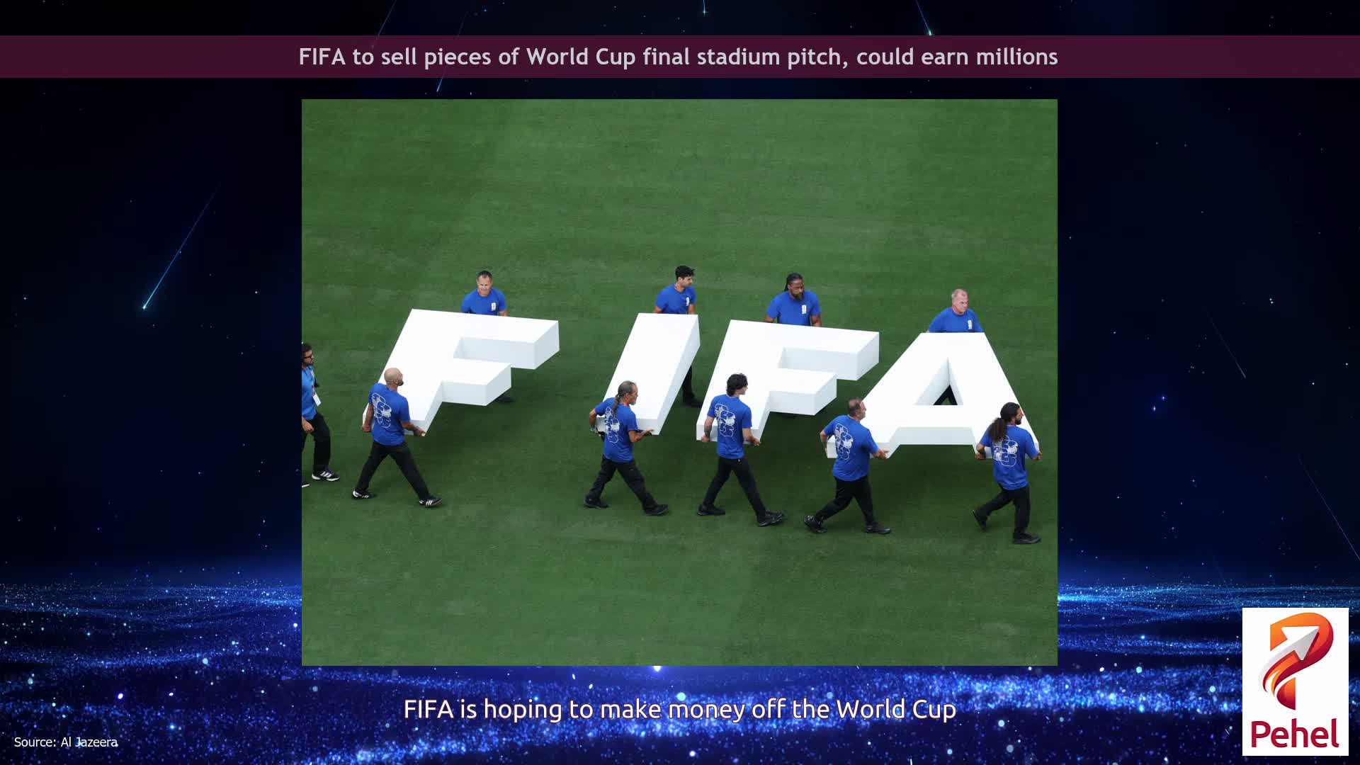 FIFA to sell pieces of World Cup final stadium pitch, could earn millions