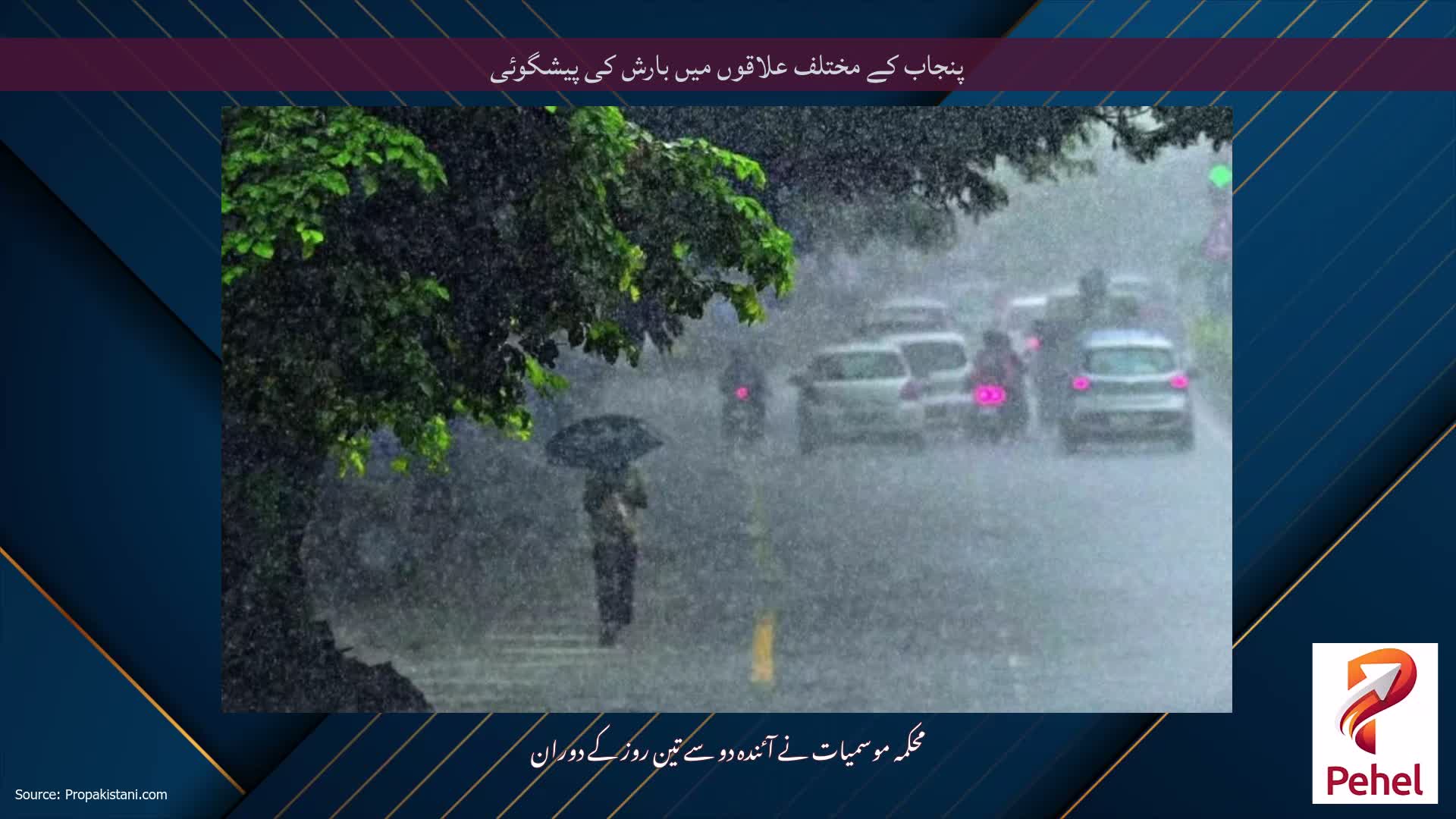 پنجاب کے مختلف علاقوں میں بارش کی پیشگوئی
