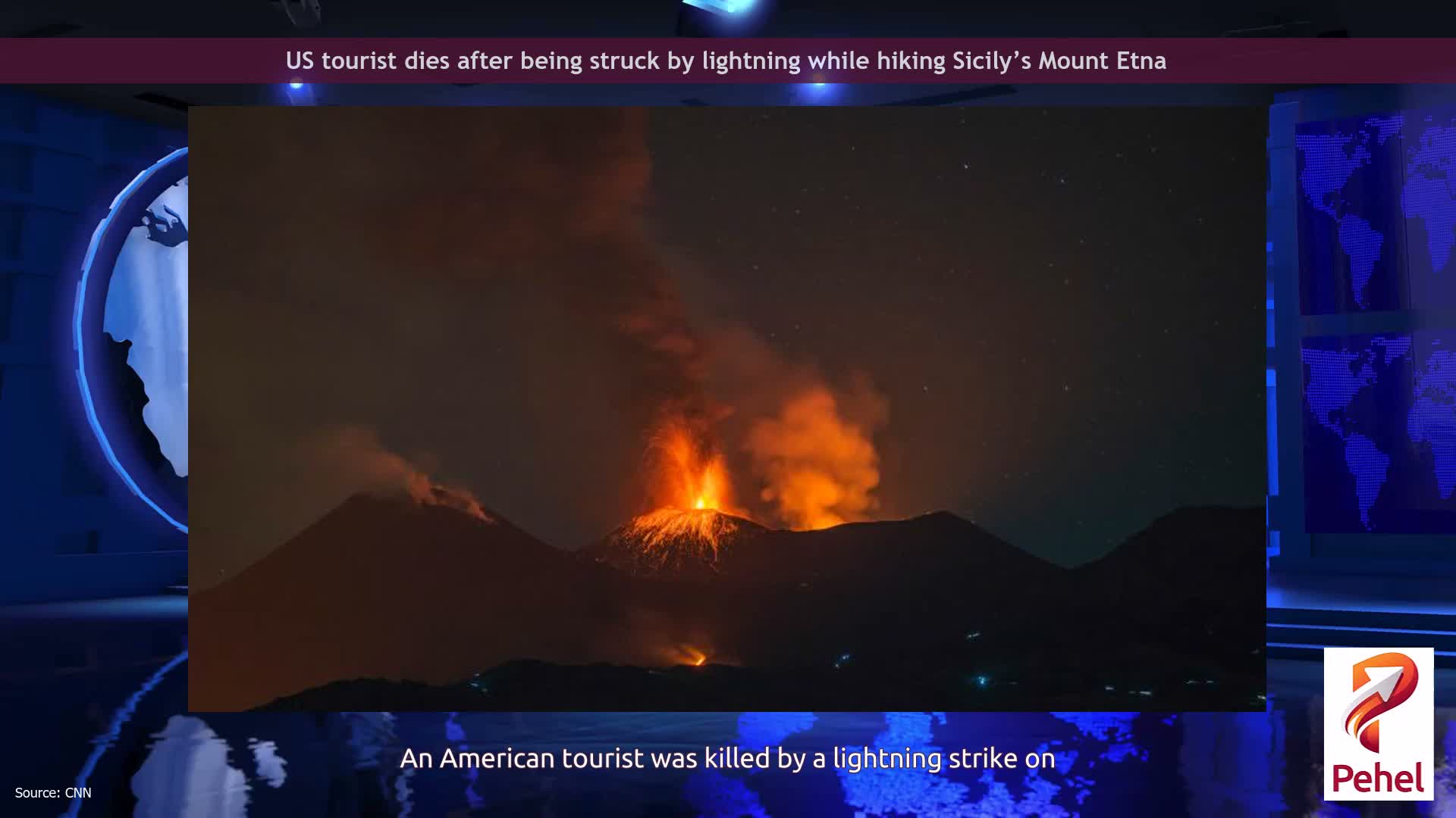 US tourist dies after being struck by lightning while hiking Sicily’s Mount Etna
