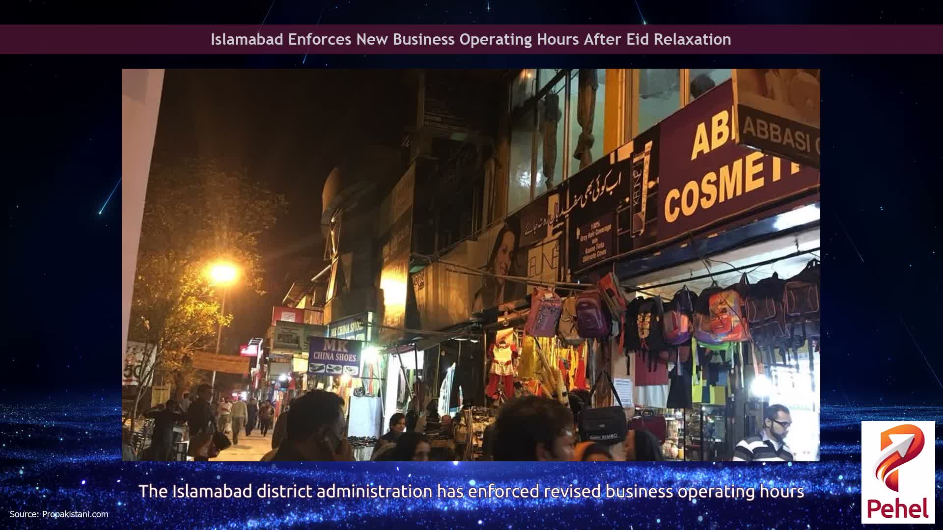 Islamabad Enforces New Business Operating Hours After Eid Relaxation