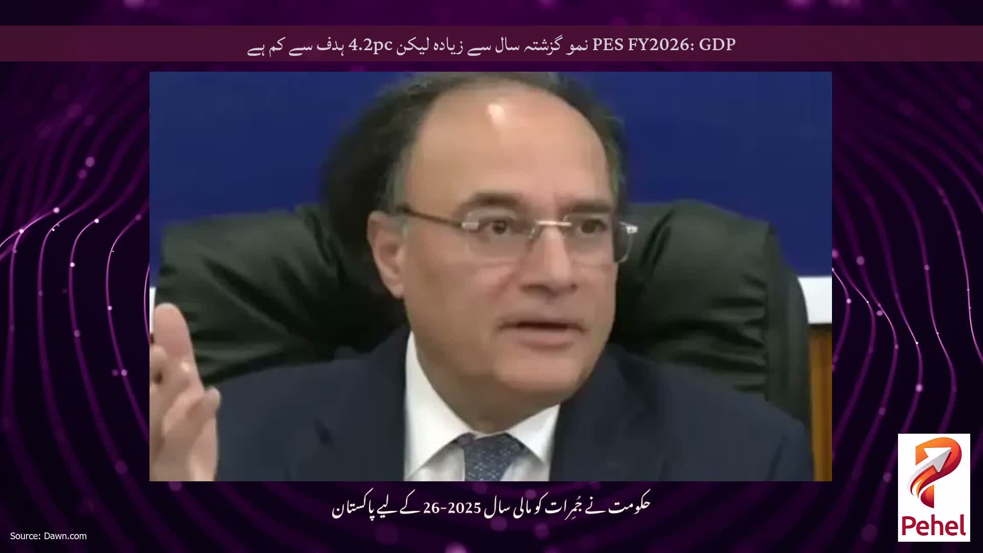 PES FY2026: GDP نمو گزشتہ سال سے زیادہ لیکن 4.2pc ہدف سے کم ہے
