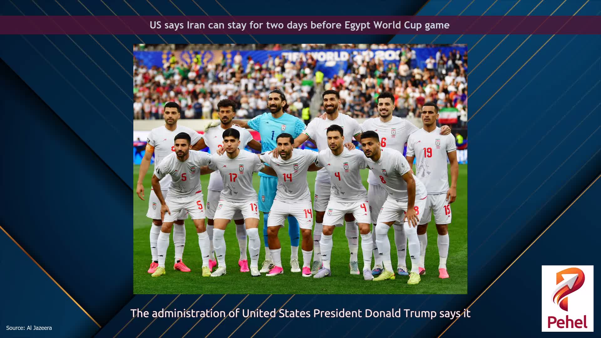 US says Iran can stay for two days before Egypt World Cup game