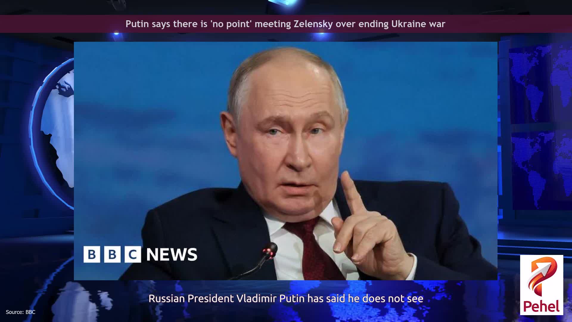 Putin says there is 'no point' meeting Zelensky over ending Ukraine war