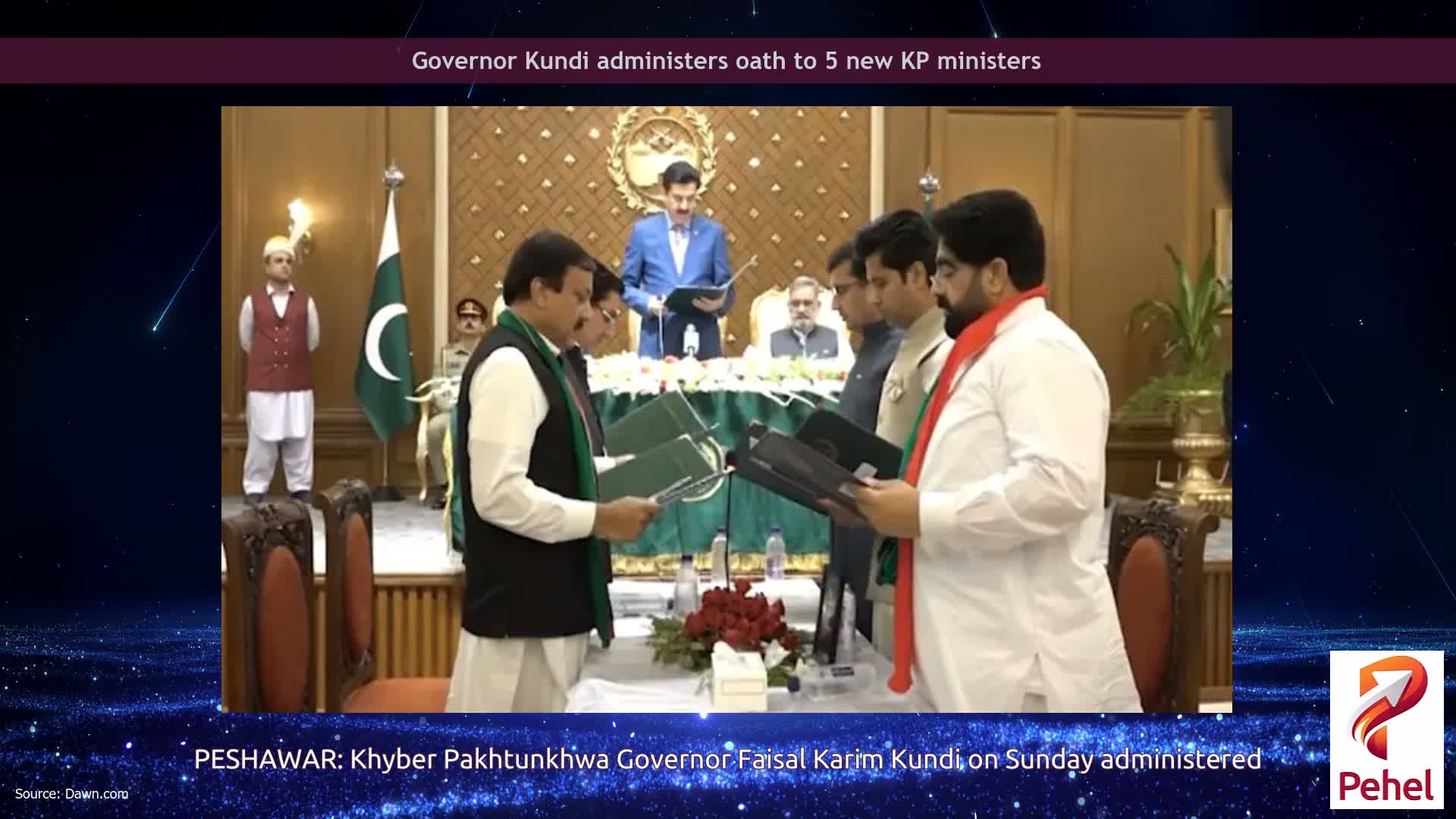 Governor Kundi administers oath to 5 new KP ministers