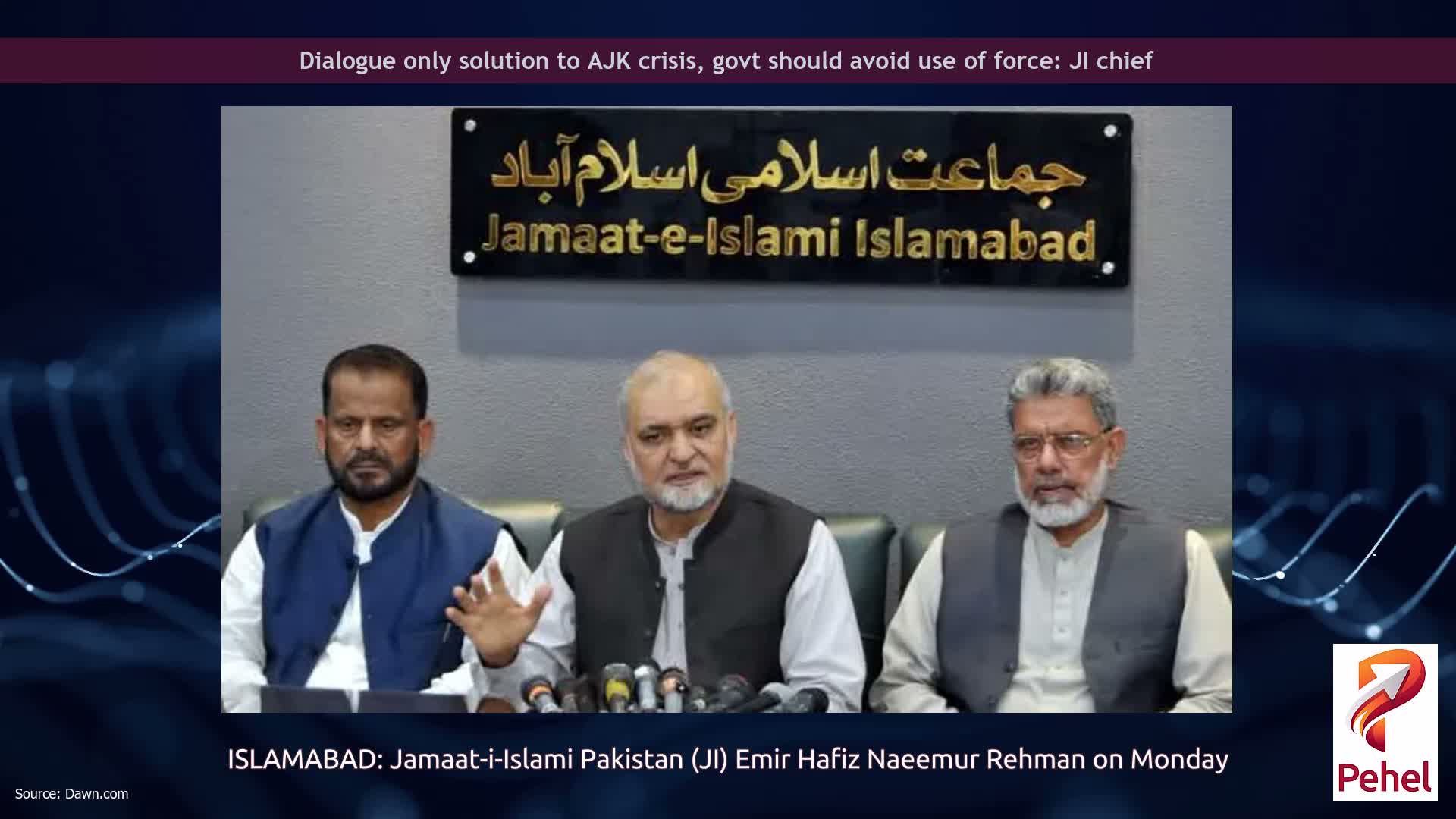 Dialogue only solution to AJK crisis, govt should avoid use of force: JI chief