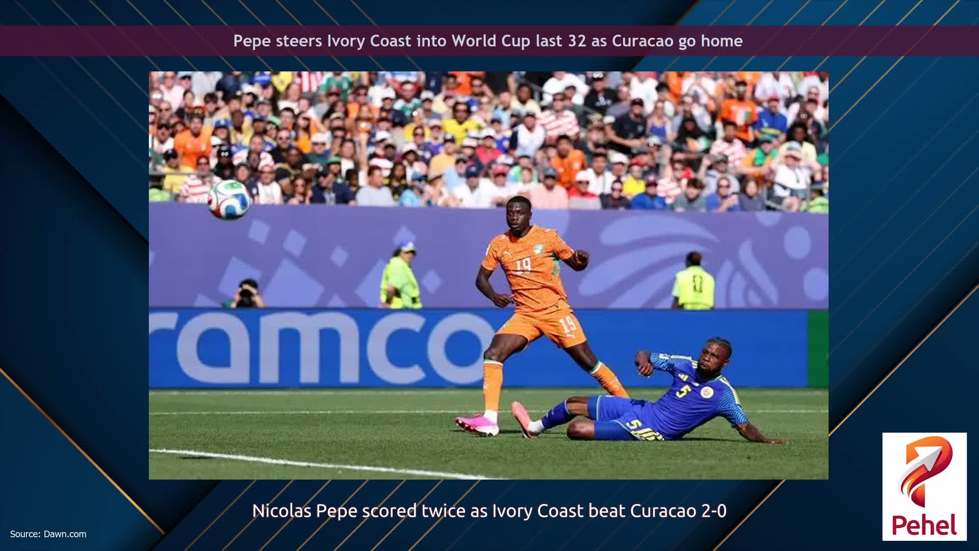 Pepe steers Ivory Coast into World Cup last 32 as Curacao go home