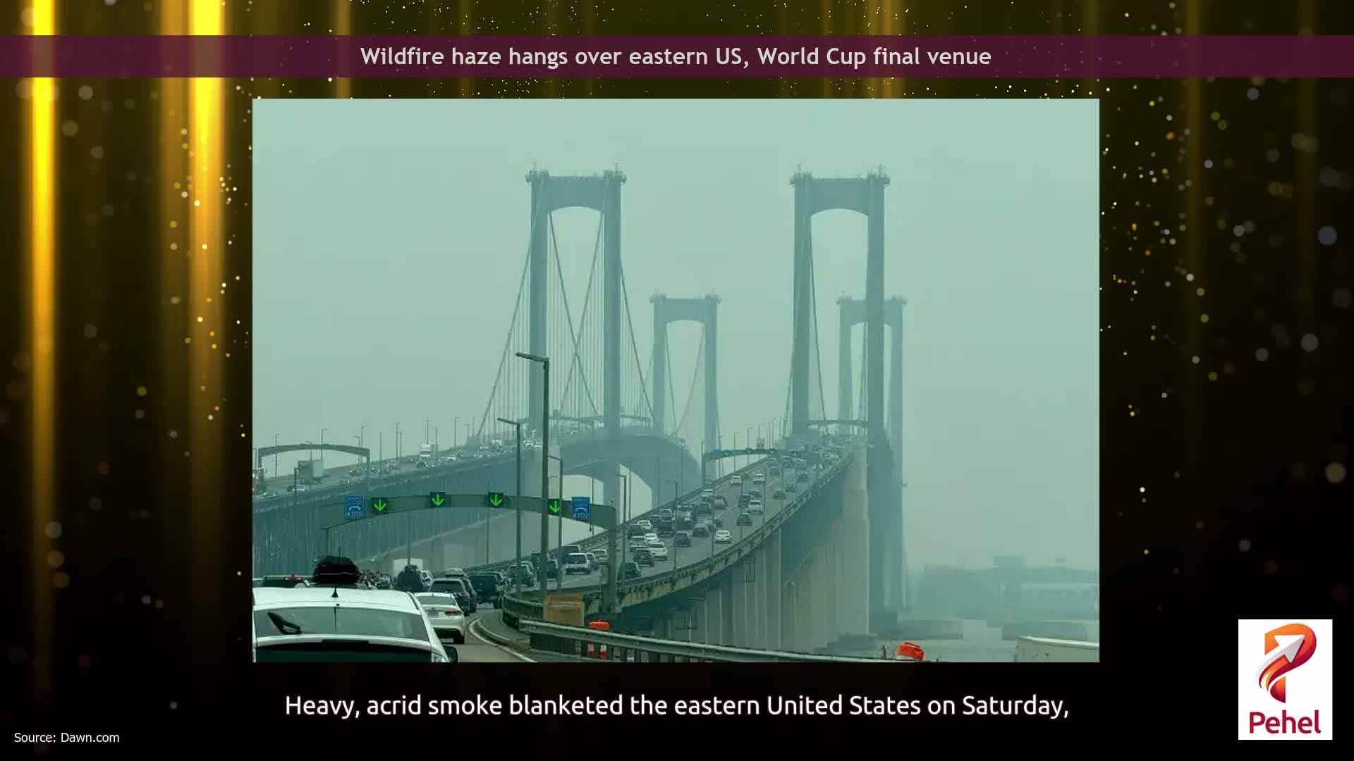 Wildfire haze hangs over eastern US, World Cup final venue