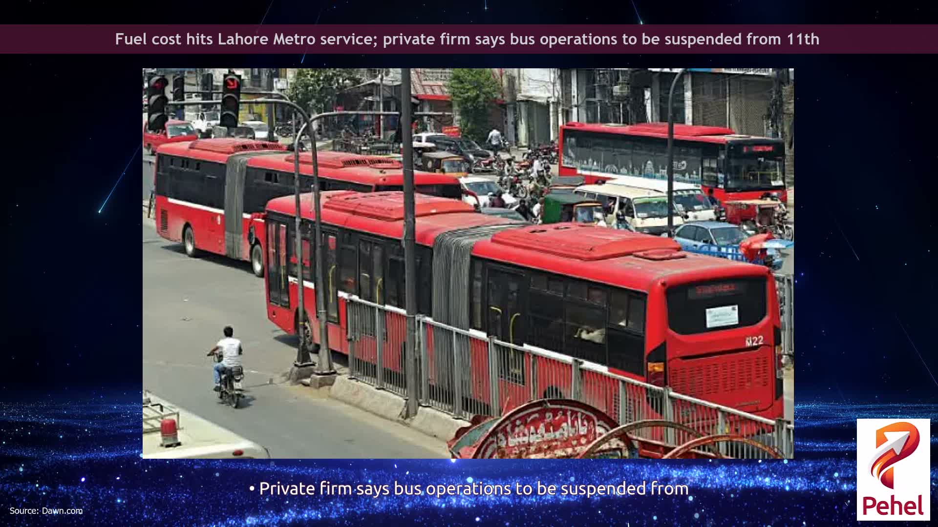 Fuel cost hits Lahore Metro service; private firm says bus operations to be suspended from 11th