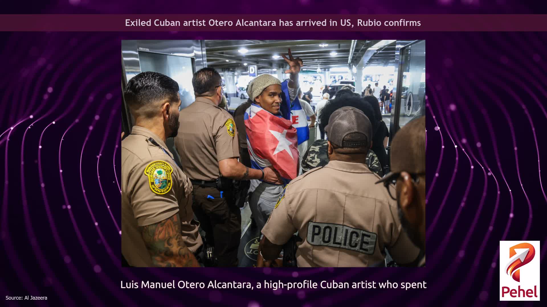 Exiled Cuban artist Otero Alcantara has arrived in US, Rubio confirms