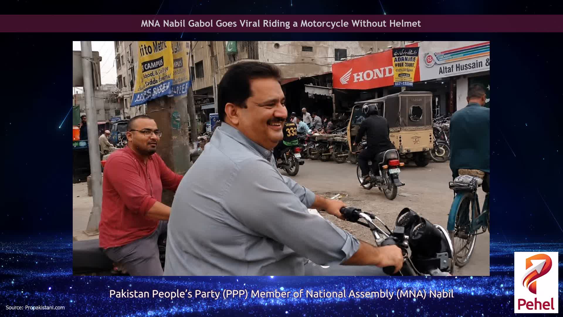 MNA Nabil Gabol Goes Viral Riding a Motorcycle Without Helmet
