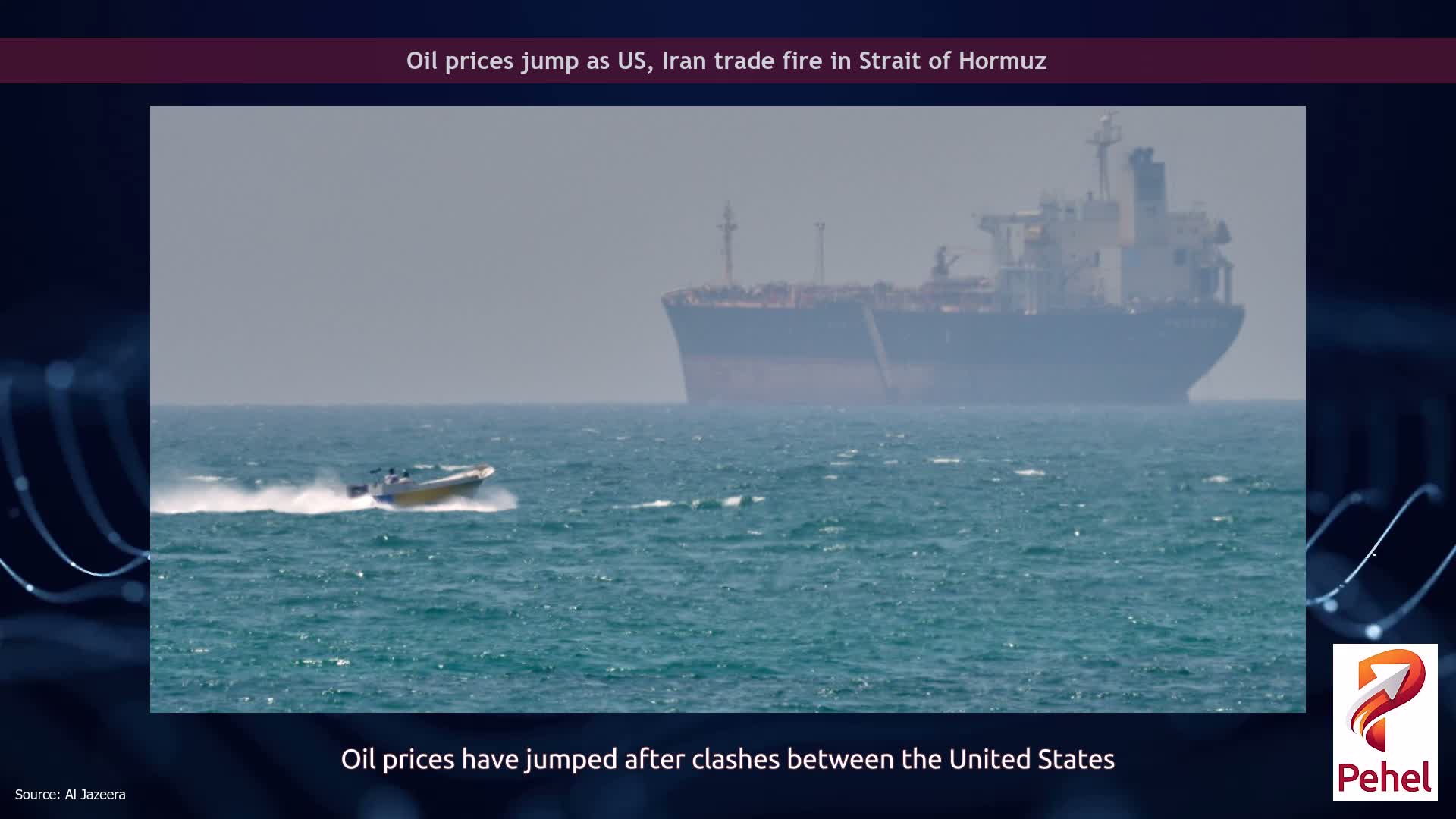 Oil prices jump as US, Iran trade fire in Strait of Hormuz