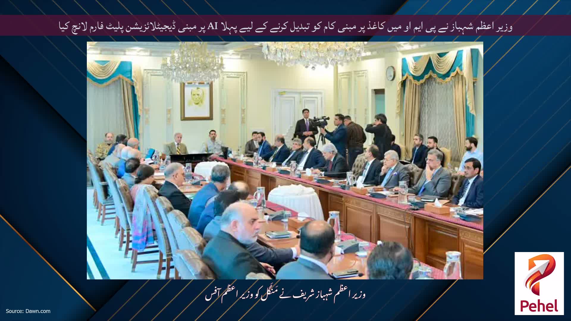 وزیر اعظم شہباز نے پی ایم او میں کاغذ پر مبنی کام کو تبدیل کرنے کے لیے پہلا AI پر مبنی ڈیجیٹلائزیشن پلیٹ فارم لانچ کیا