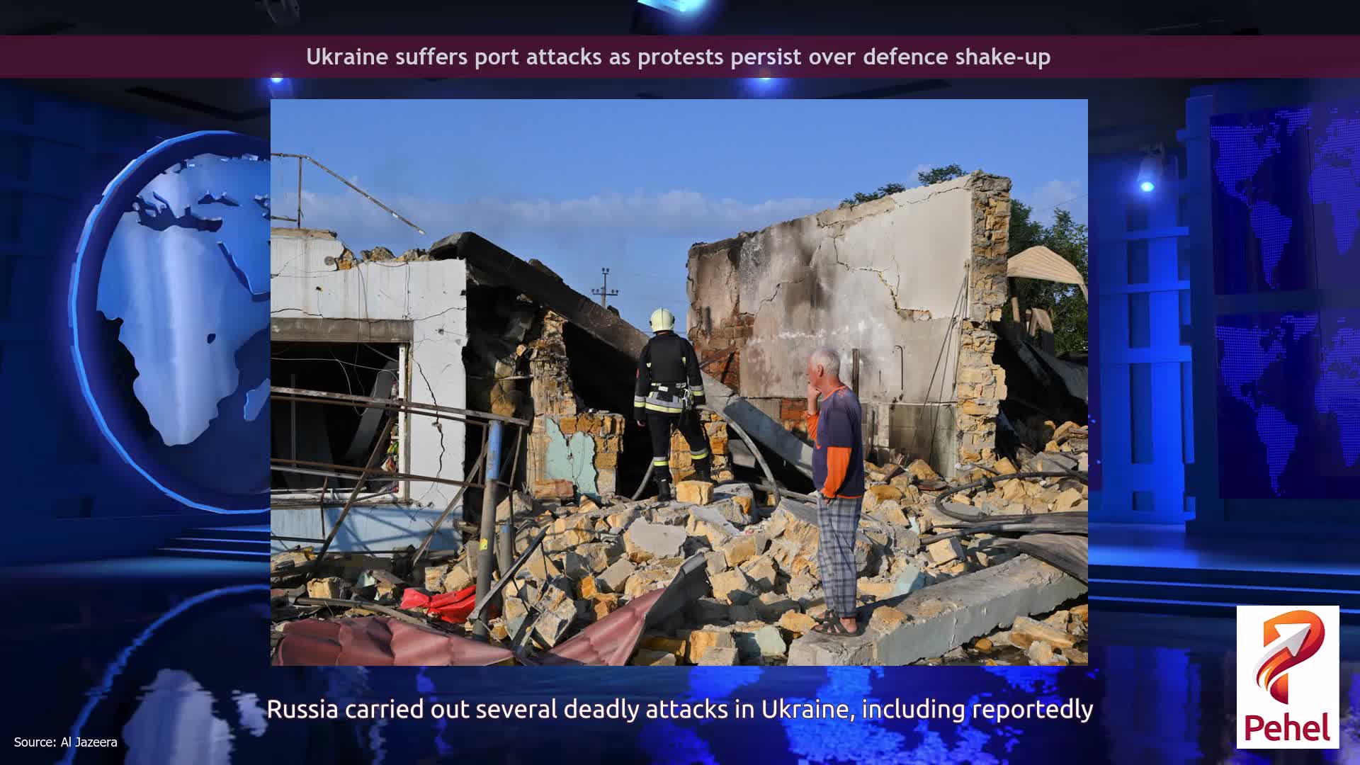 Ukraine suffers port attacks as protests persist over defence shake-up