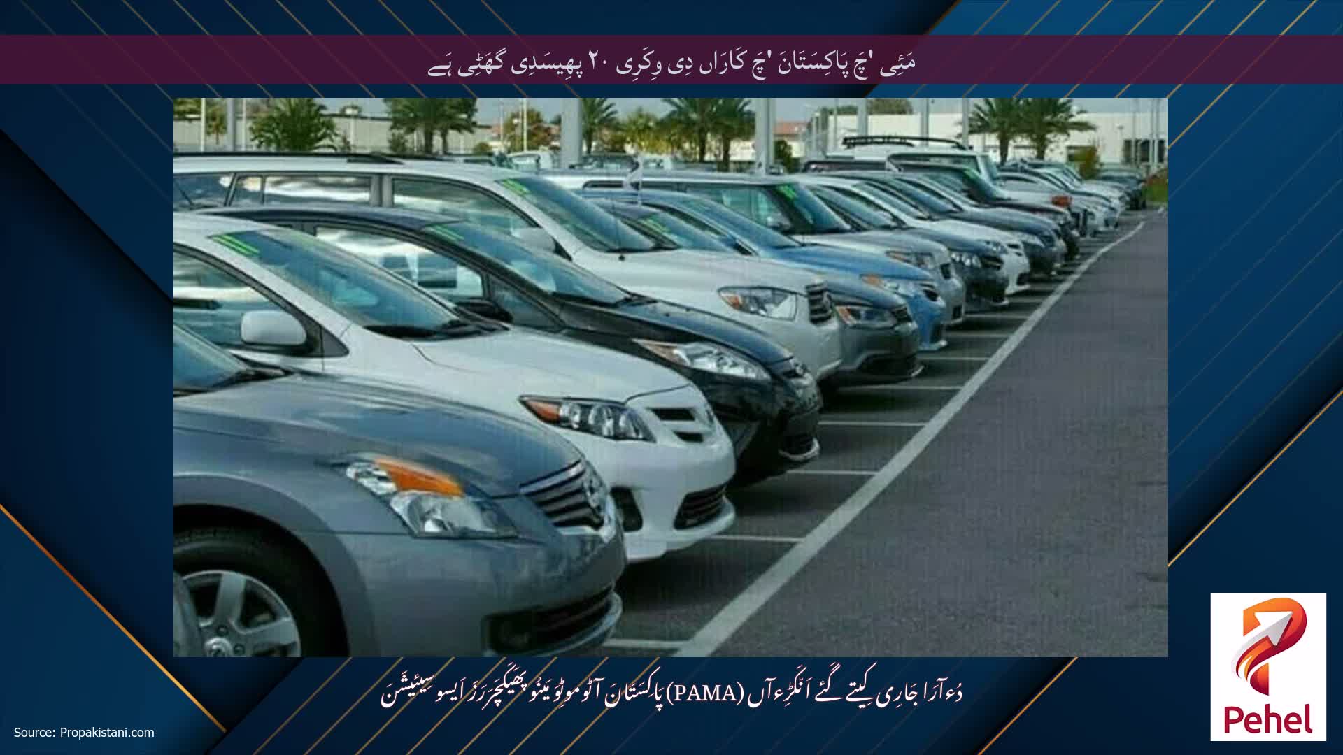 مَئِی 'چَ پَاکِسَتَانَ 'چَ کَارَاں دِی وِکَرِی ۲۰ پھِیسَدِی گھَٹِی ہَے