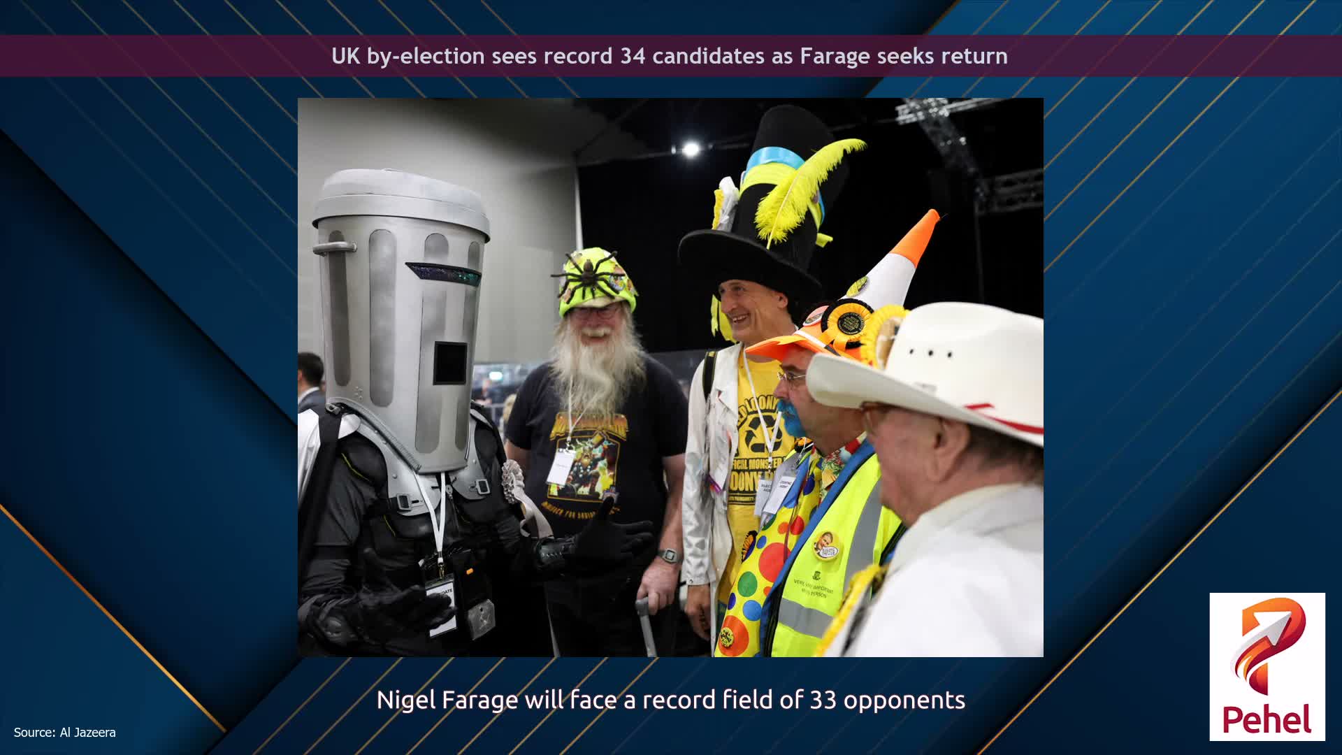 UK by-election sees record 34 candidates as Farage seeks return