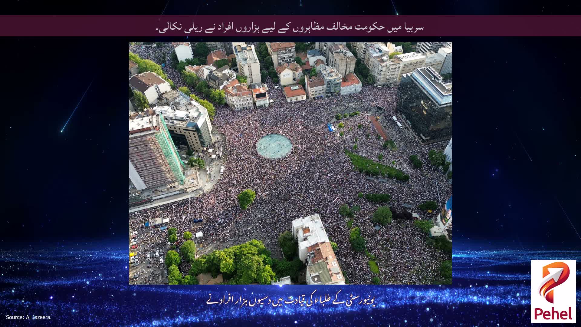 سربیا میں حکومت مخالف مظاہروں کے لیے ہزاروں افراد نے ریلی نکالی۔