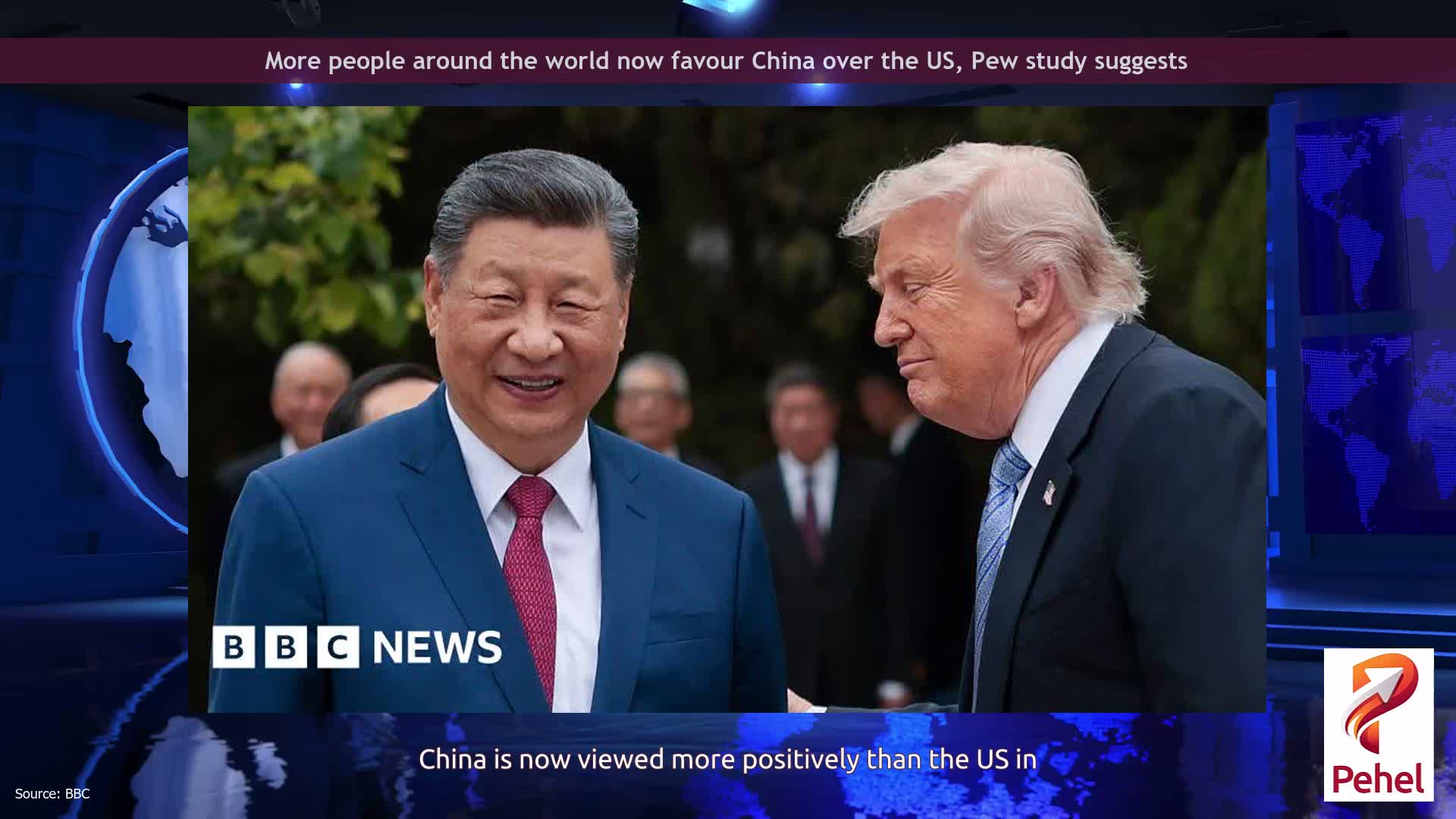 More people around the world now favour China over the US, Pew study suggests