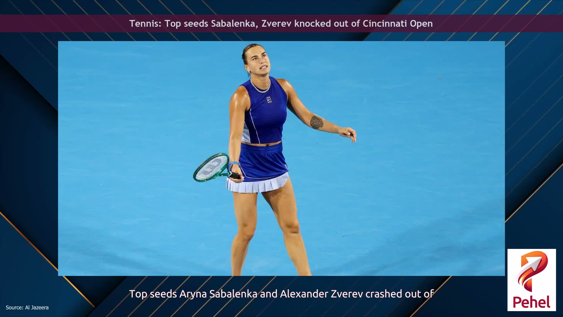 Tennis: Top seeds Sabalenka, Zverev knocked out of Cincinnati Open