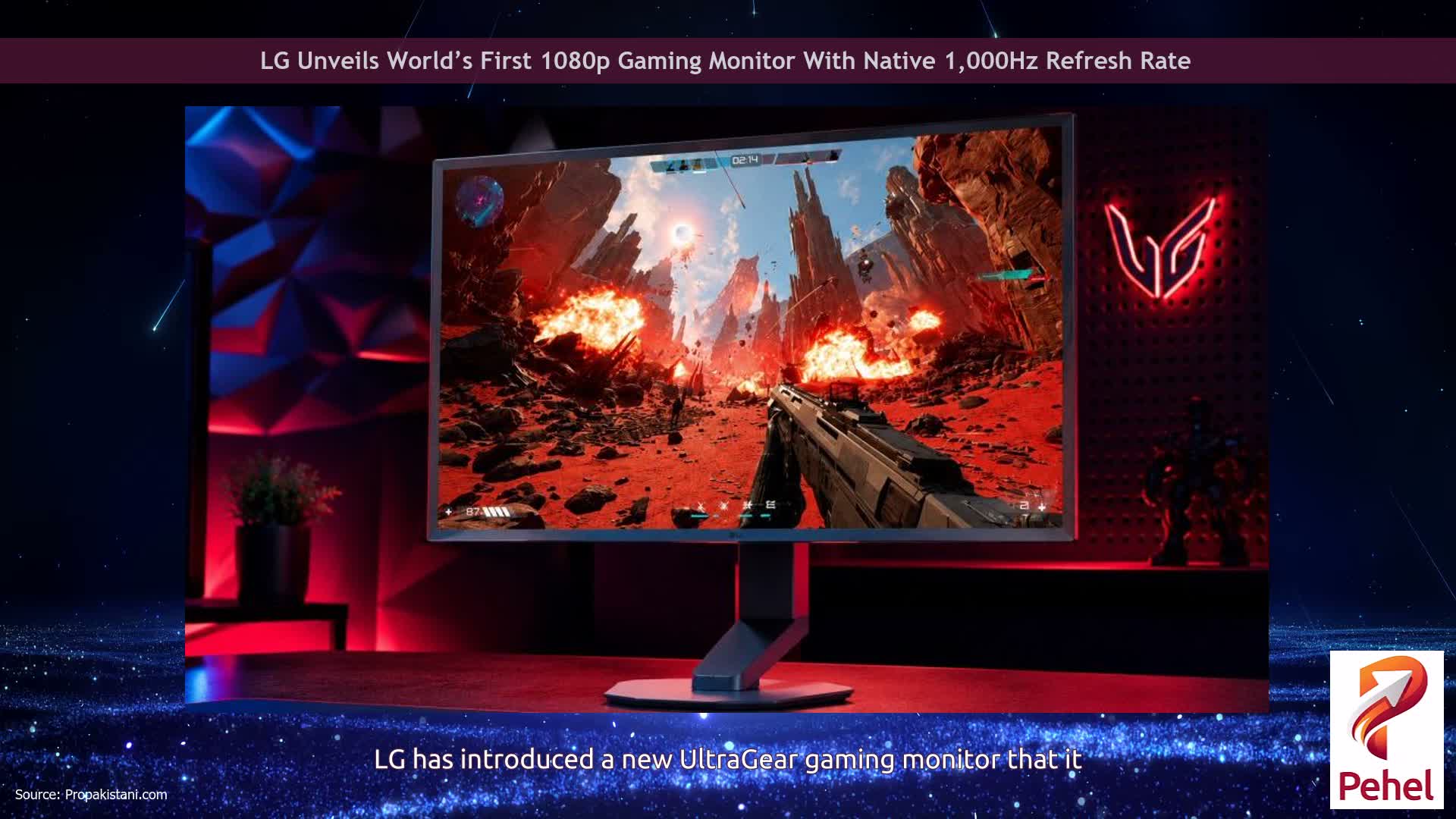 LG Unveils World’s First 1080p Gaming Monitor With Native 1,000Hz Refresh Rate