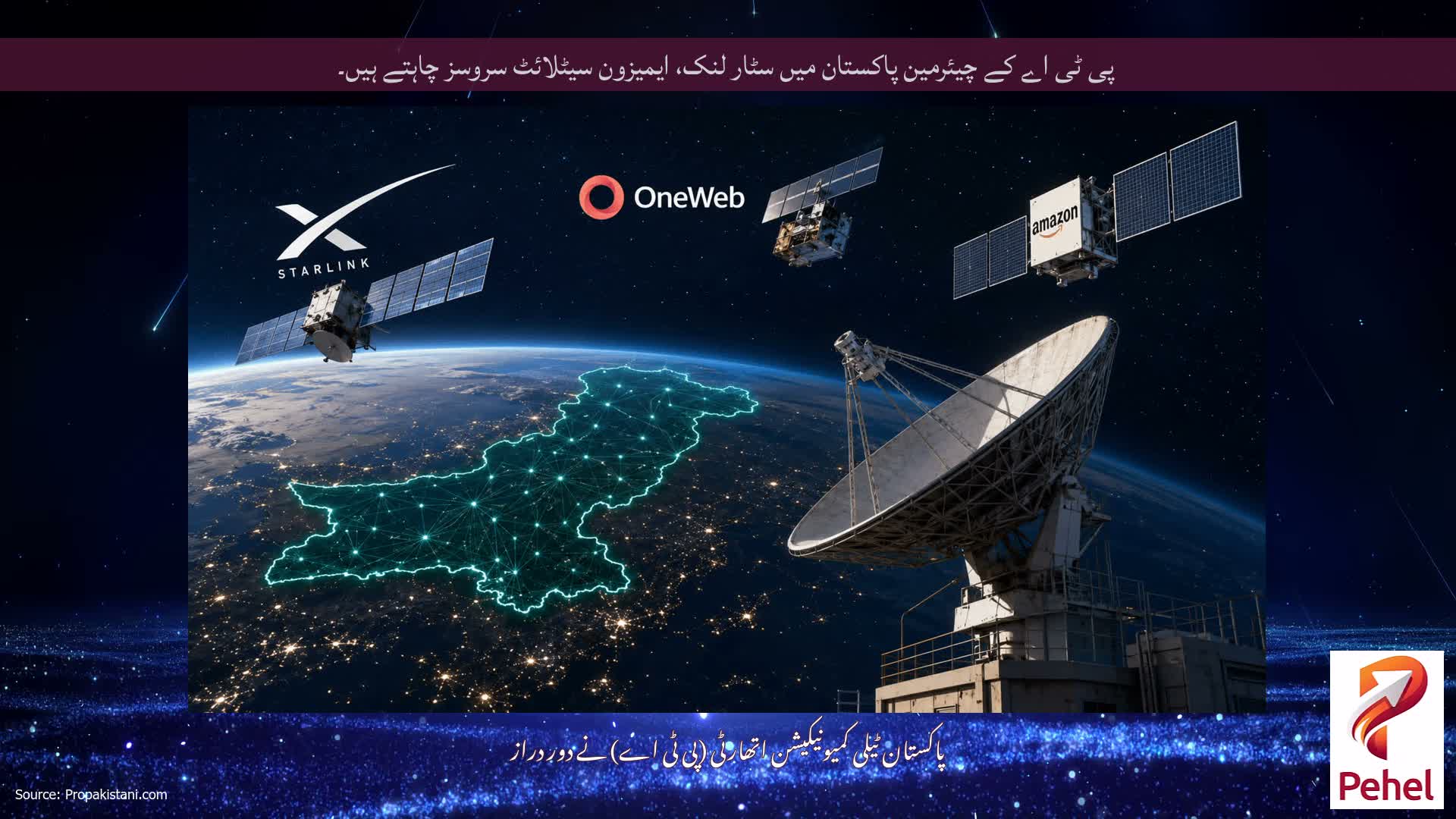 پی ٹی اے کے چیئرمین پاکستان میں سٹار لنک، ایمیزون سیٹلائٹ سروسز چاہتے ہیں۔