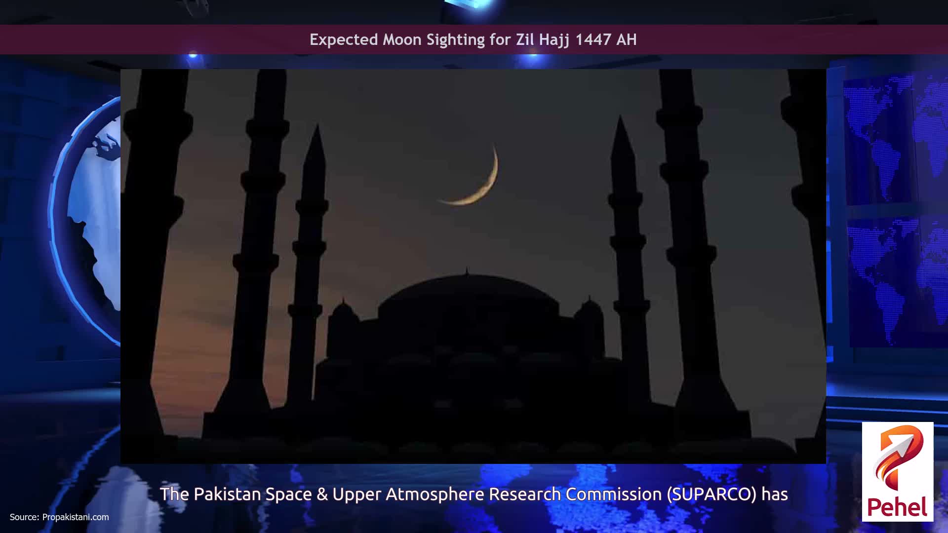Expected Moon Sighting for Zil Hajj 1447 AH