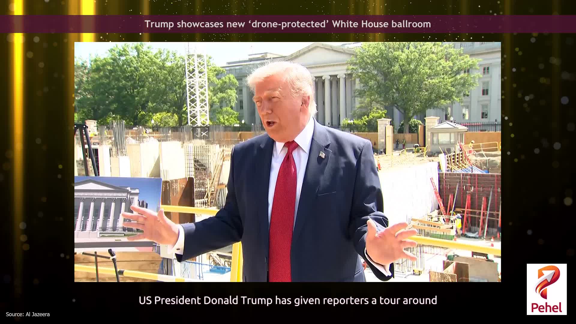 Trump showcases new ‘drone-protected’ White House ballroom