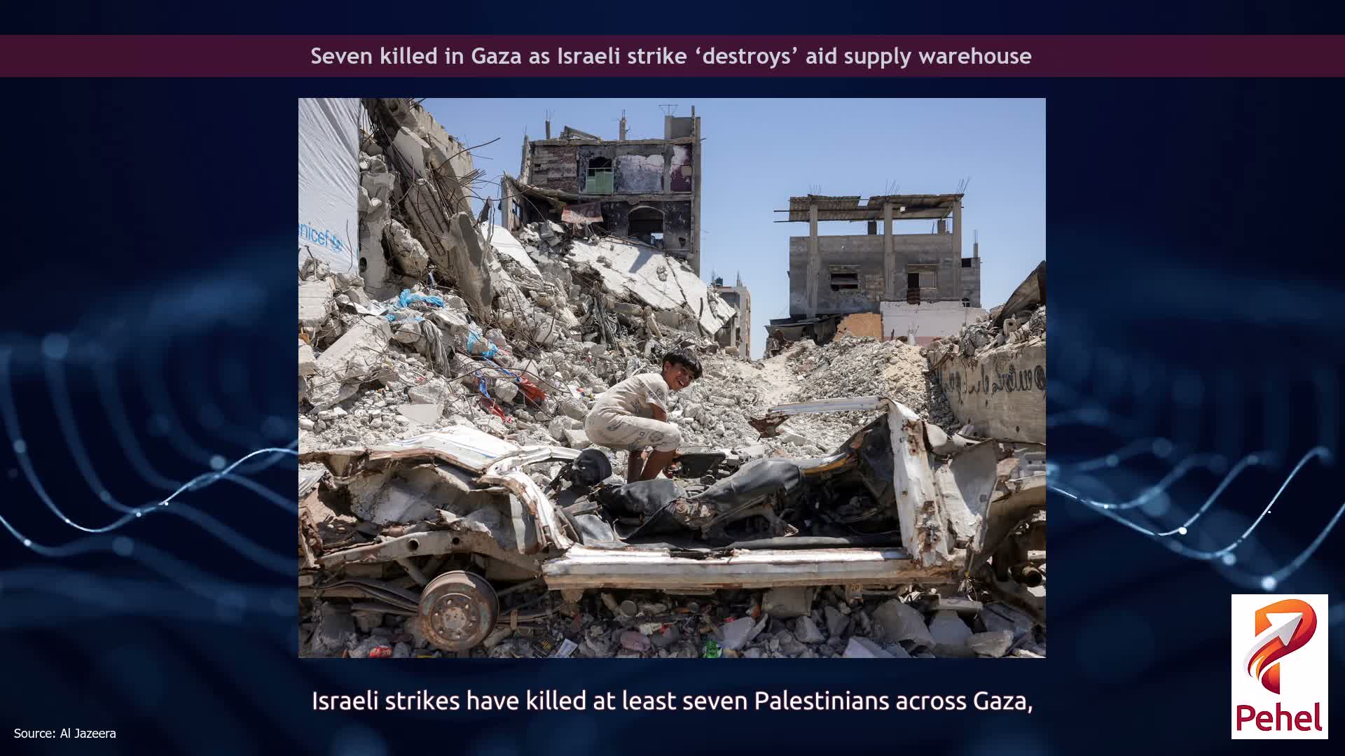 Seven killed in Gaza as Israeli strike ‘destroys’ aid supply warehouse
