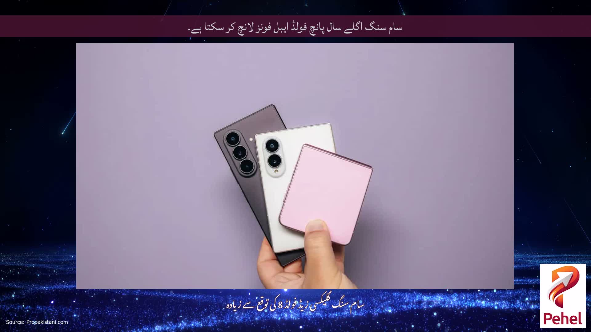 سام سنگ اگلے سال پانچ فولڈ ایبل فونز لانچ کر سکتا ہے۔