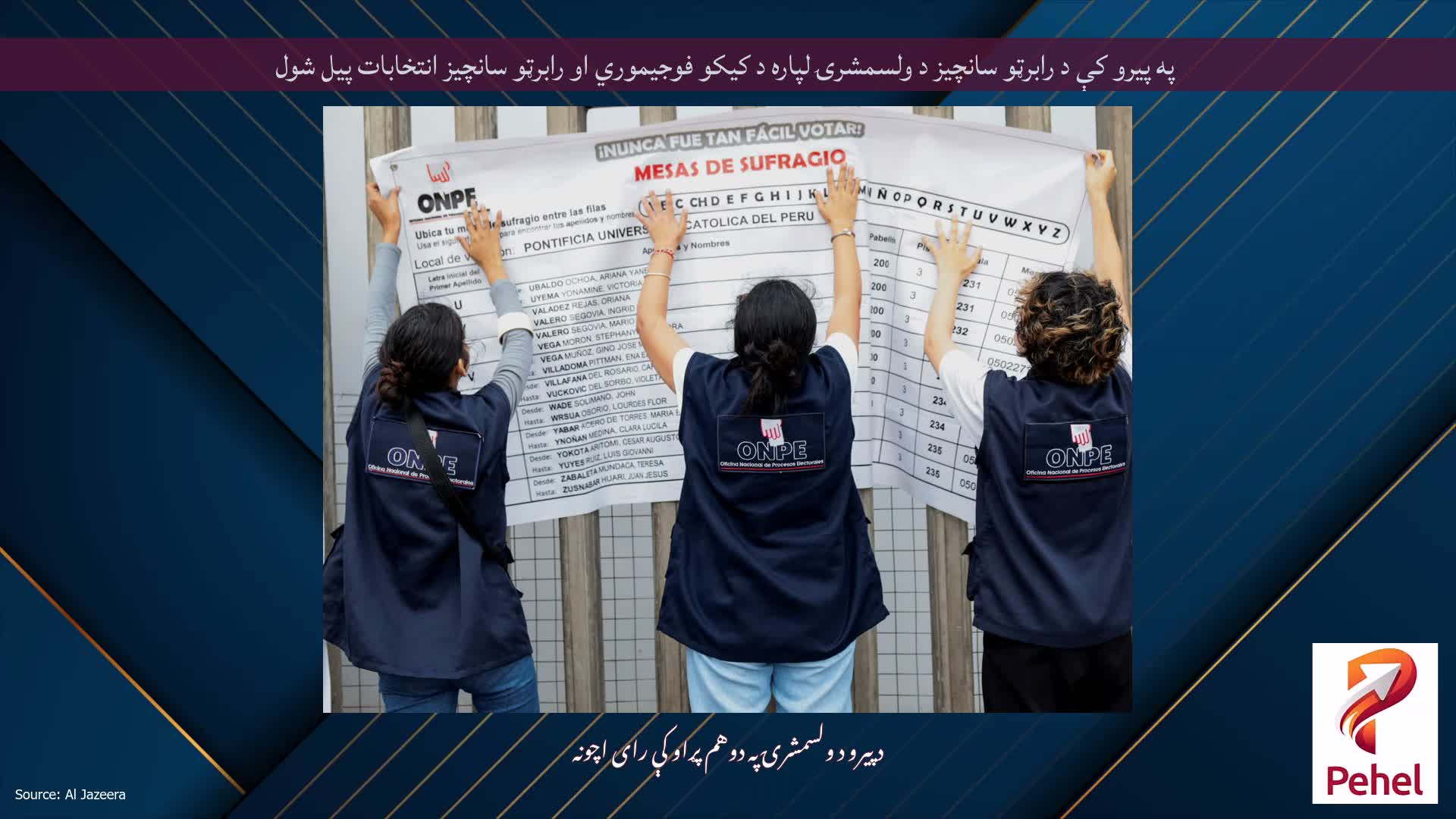 په پیرو کې د رابرټو سانچیز د ولسمشرۍ لپاره د کیکو فوجیموري او رابرټو سانچیز انتخابات پیل شول