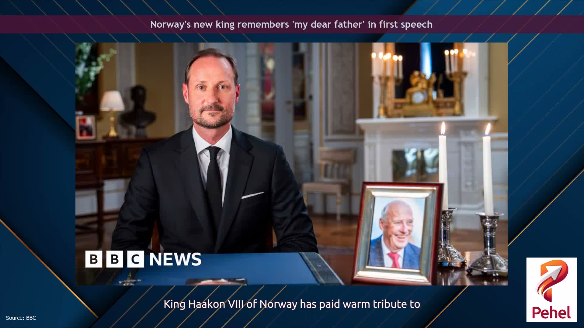 Norway's new king remembers 'my dear father' in first speech